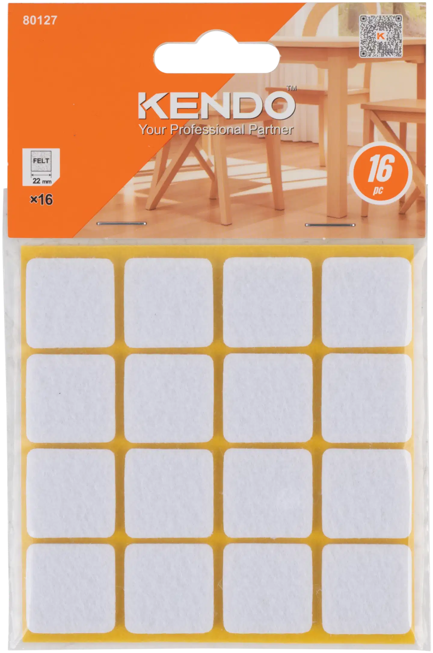 Kendo huopatassu 22 x 22 mm 16 kpl, valkoinen - 1