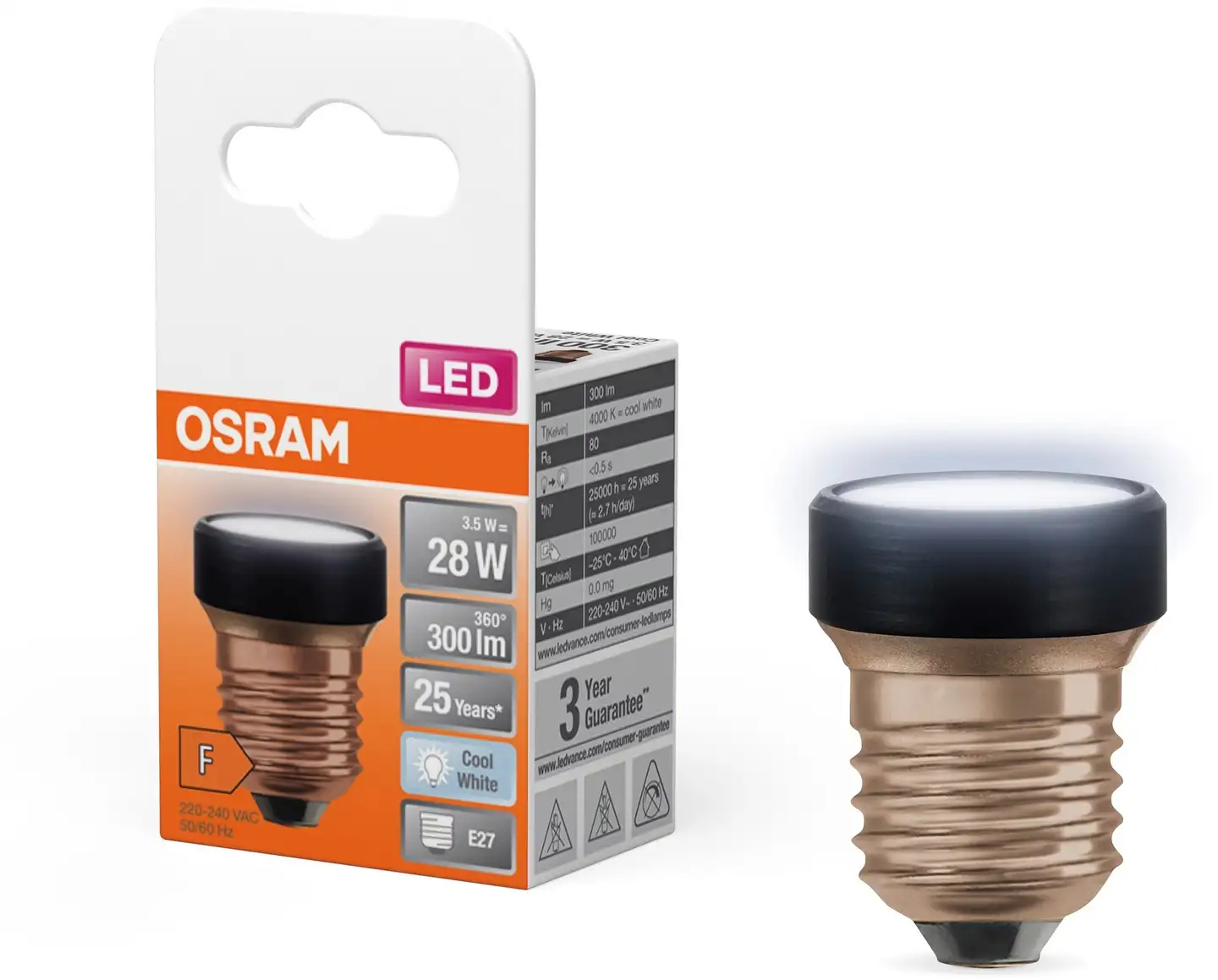 OSRAM LED-lamppu Star Flat 3,5W 4000K 300lm E27 - 3