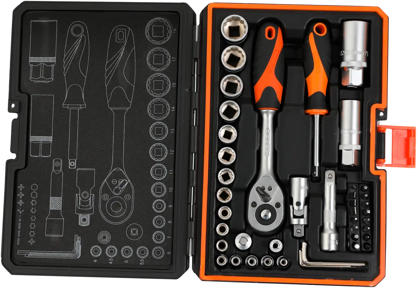 Kendo hylsysarja 45-os 3/8" & 1/4" - 2