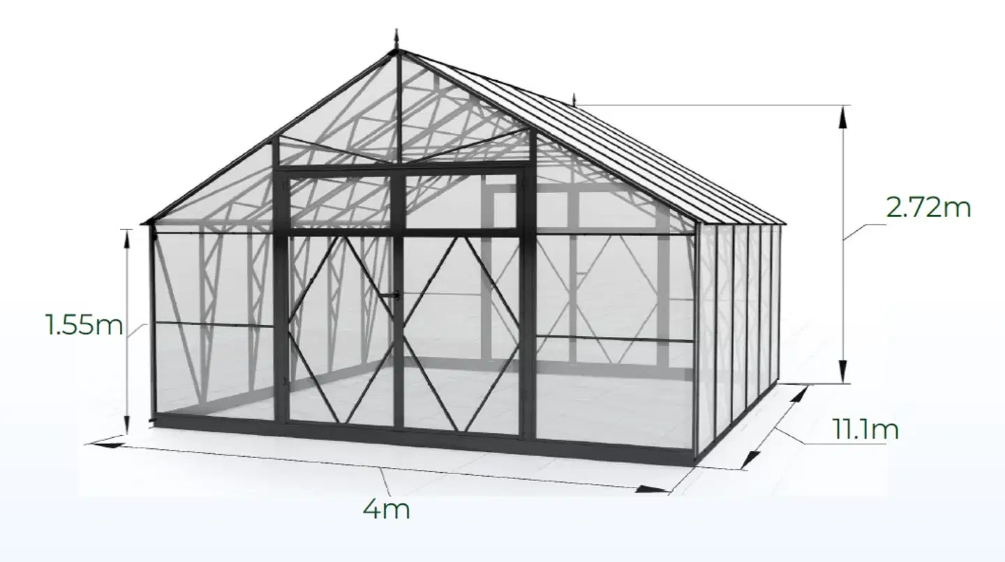 Ecoslider kasvihuone Lux DD 4.0 X 11.1 - 5