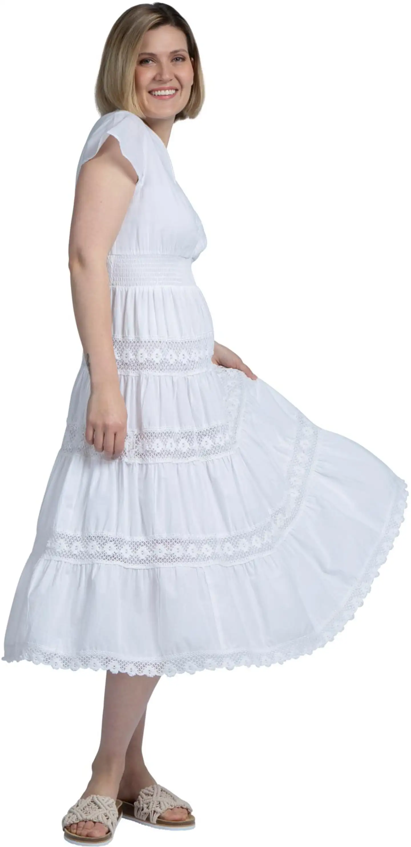 Margaux Riviera naisten midimekko MR-360 - WHITE - 10