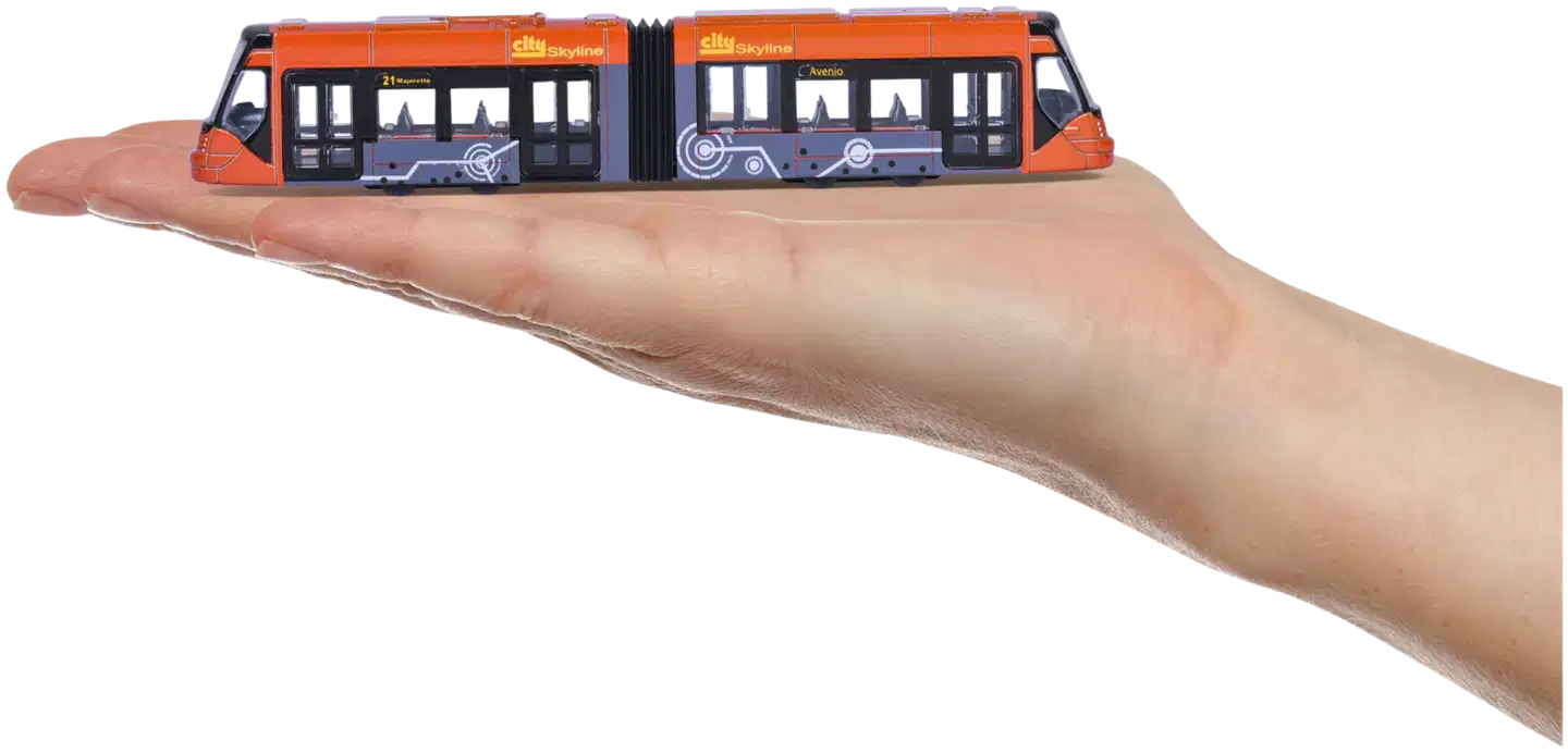 Majorette MAN linja-auto tai Avenio raitiovaunu, 20 cm, metallivalettu, die-cast runko, lajitelma, useita erilaisia, myydään yksittäin - 6