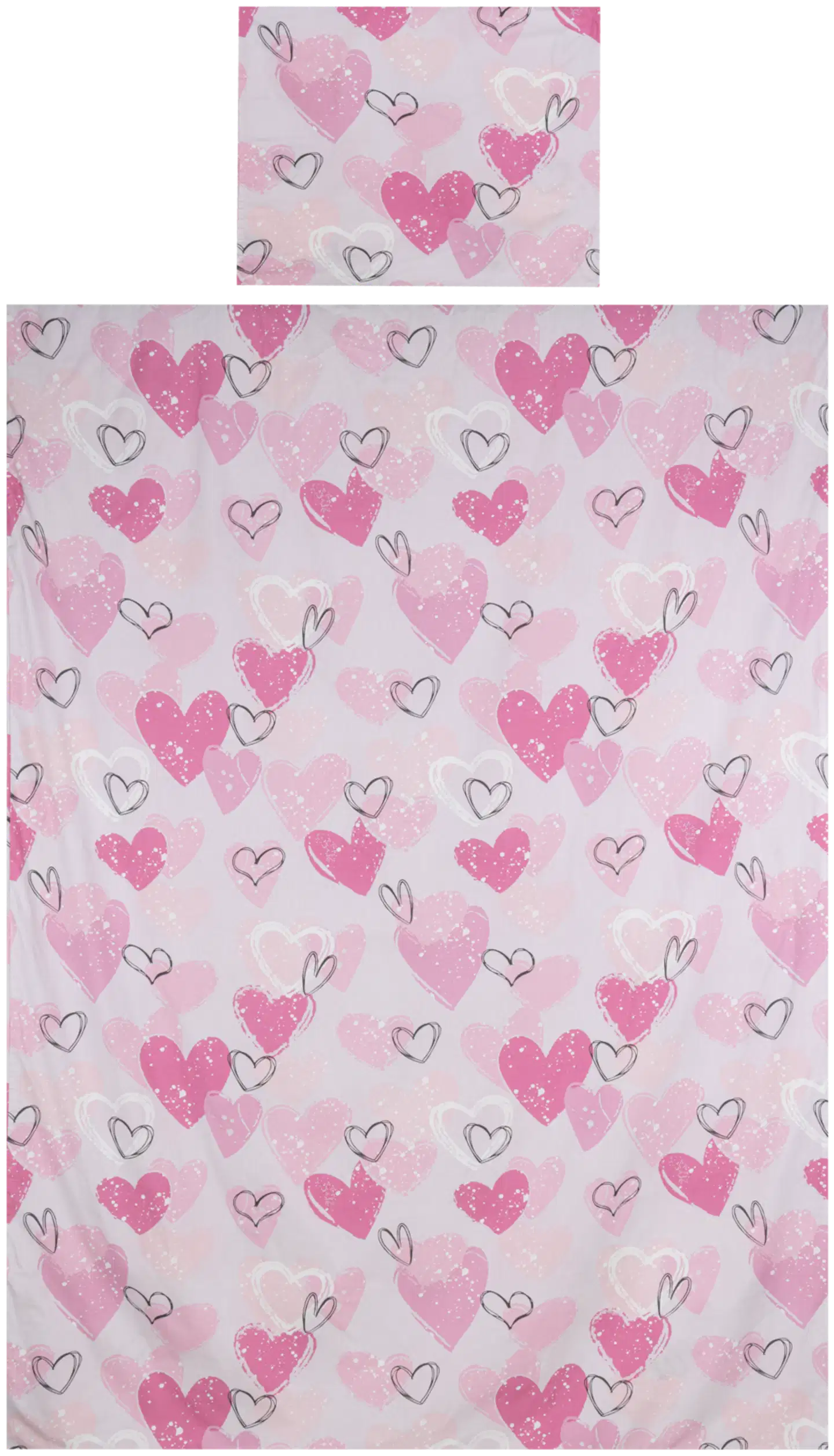 Ciraf lasten pussilakanasetti Heart 150x210 cm pinkki - 1