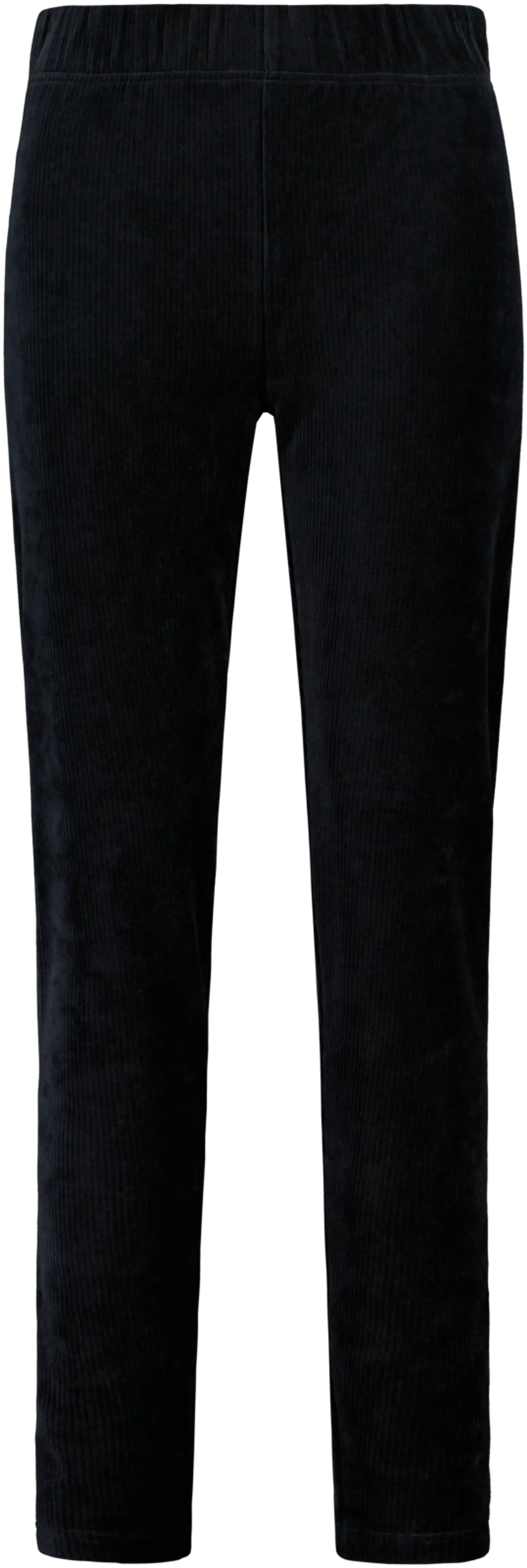 House naisten samettiset ribbileggingsit Velour leg - BLACK - 1