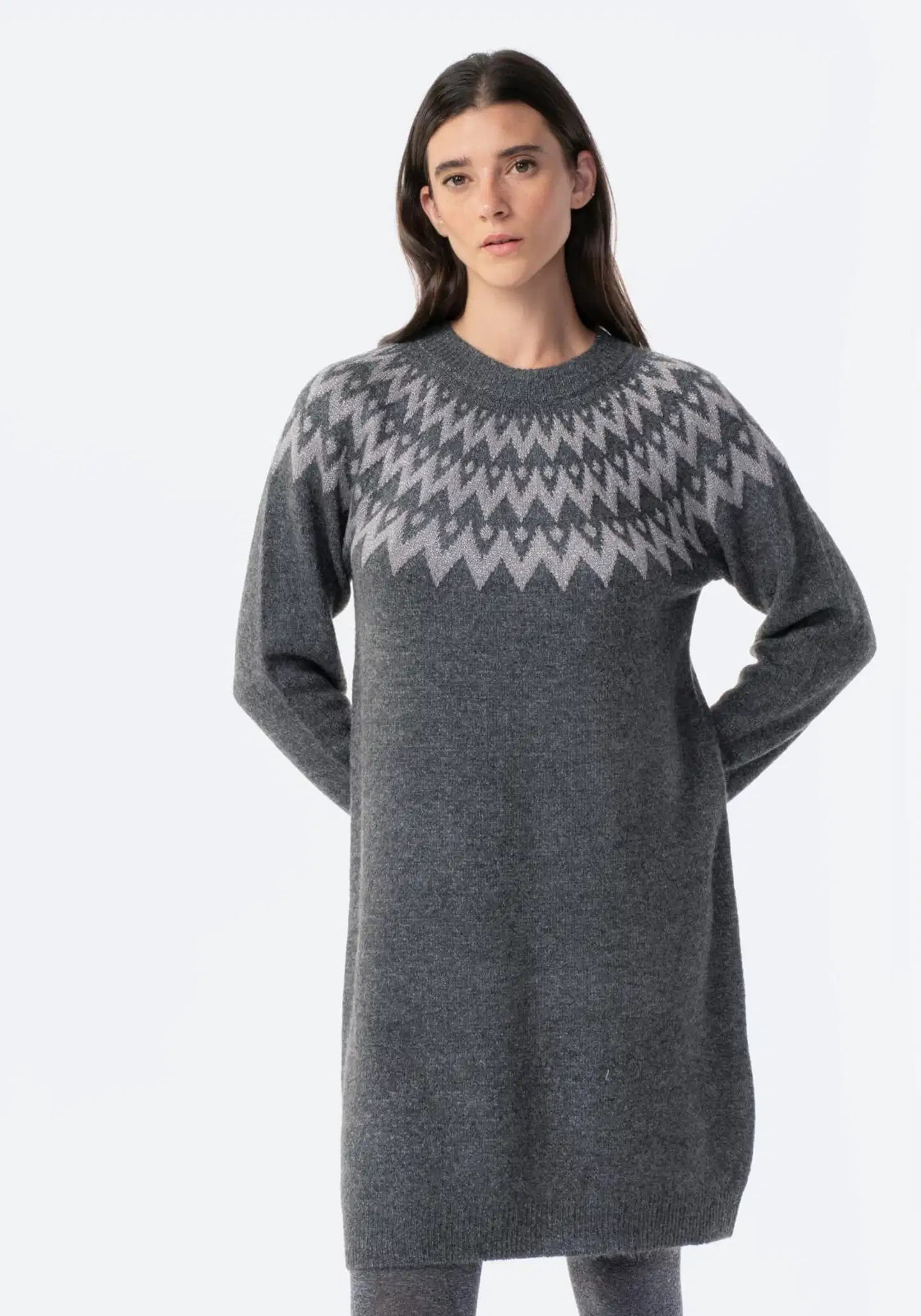 TEX naisten neuletunika I291487 - GREY - 2