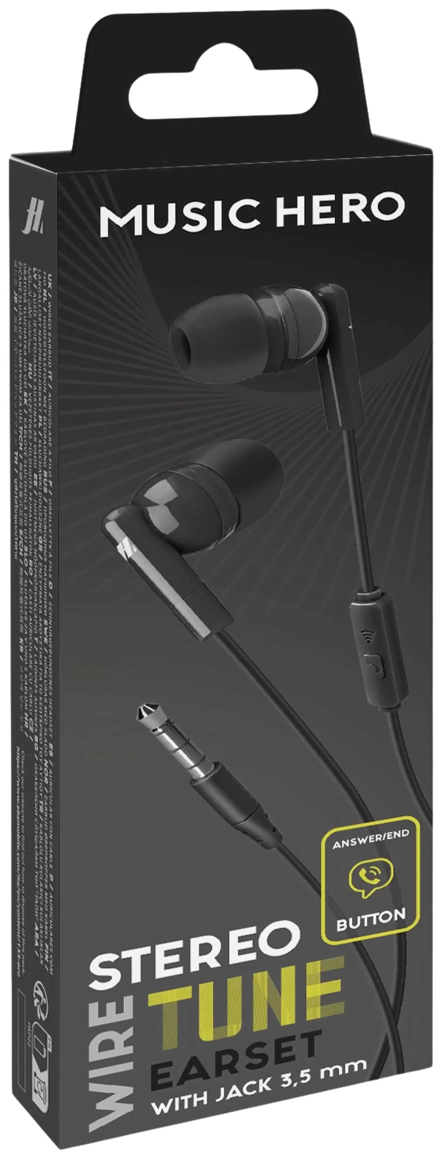 SBS langalliset nappikuulokkeet 3.5mm liittimellä Tune, musta - 2