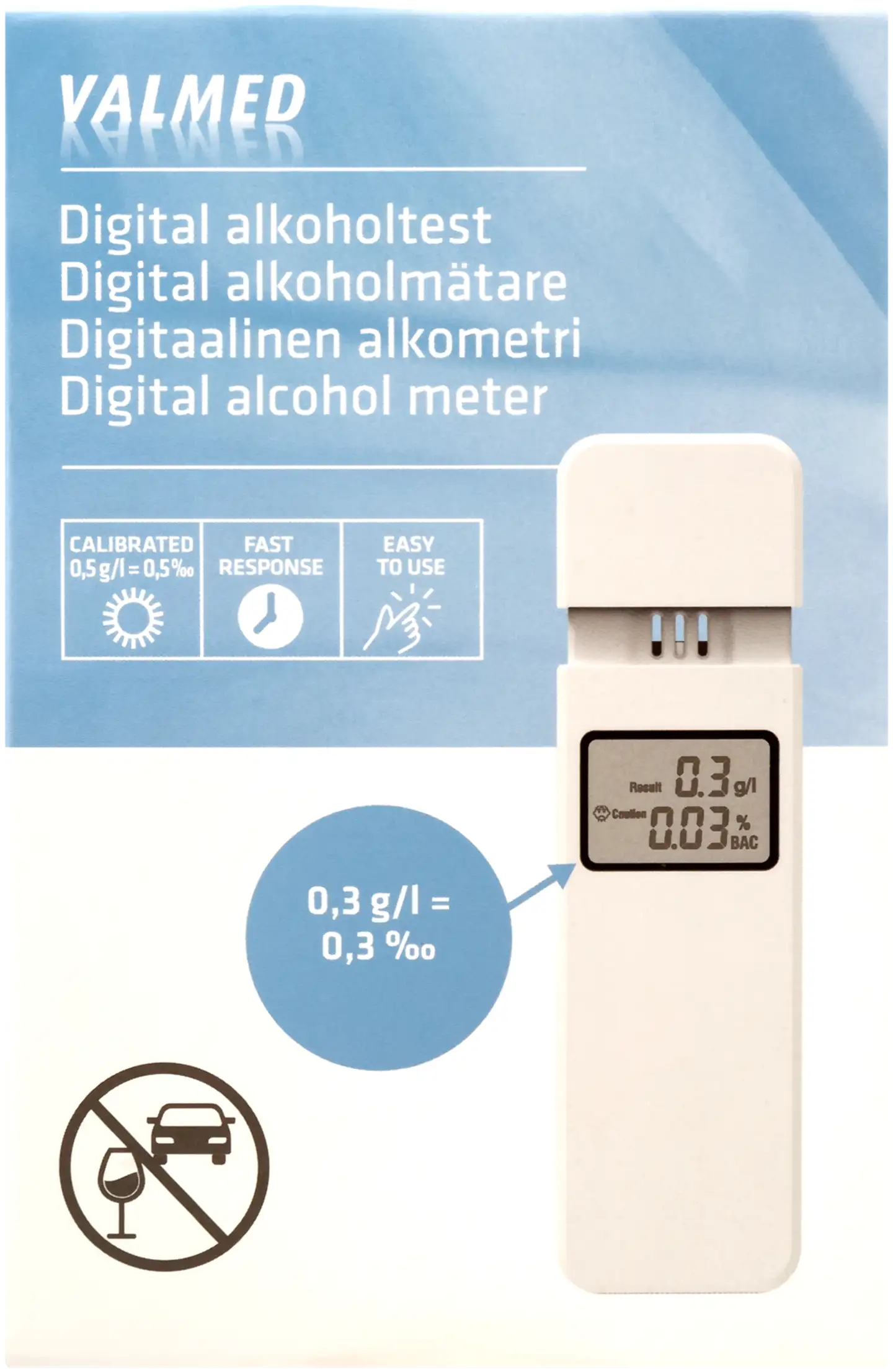 Valmed Digitaalinen alkometri 1 kpl