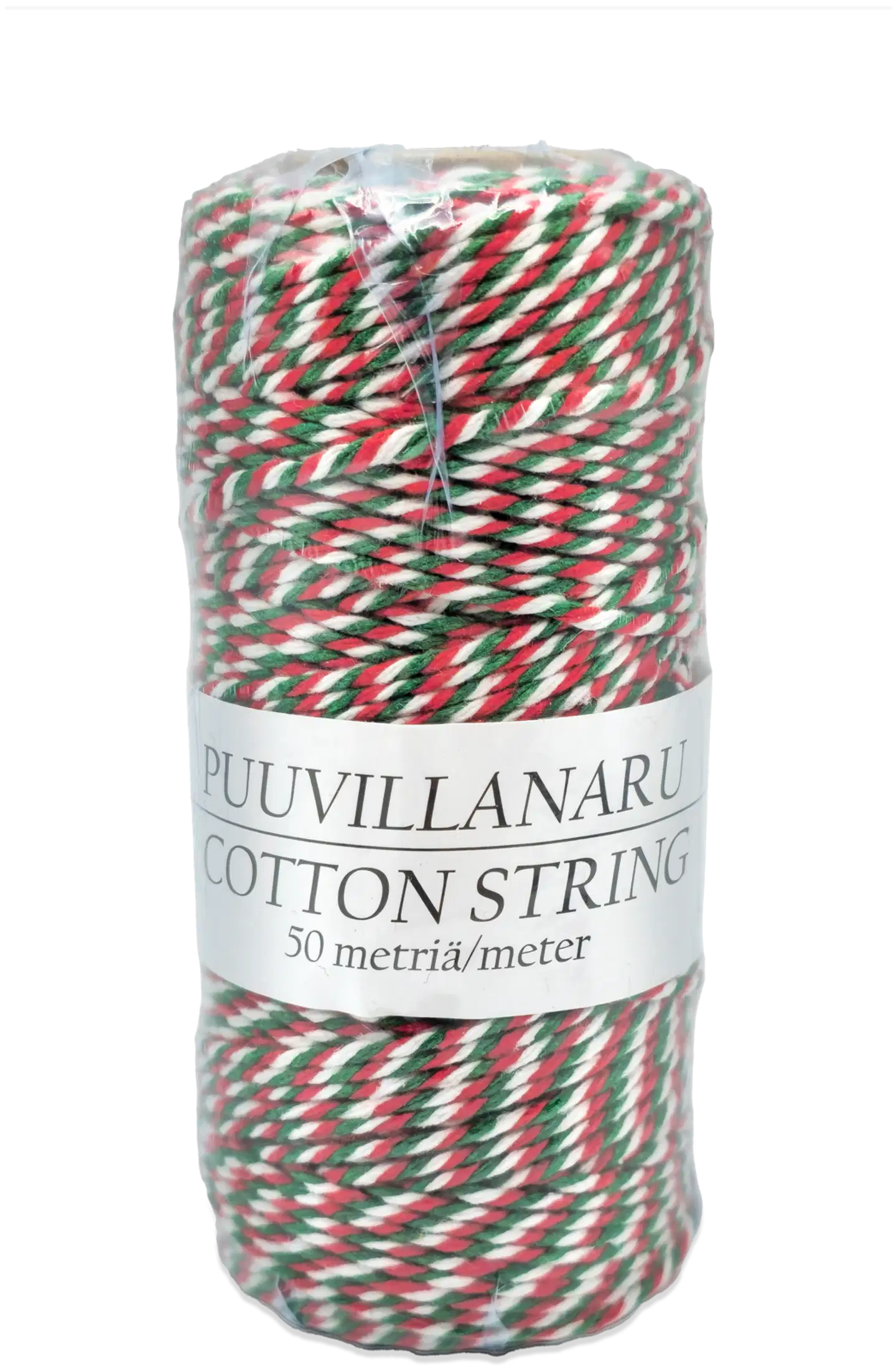 J.K. Primeco Puuvillanaru 2mm x 50m punavalkovihreä