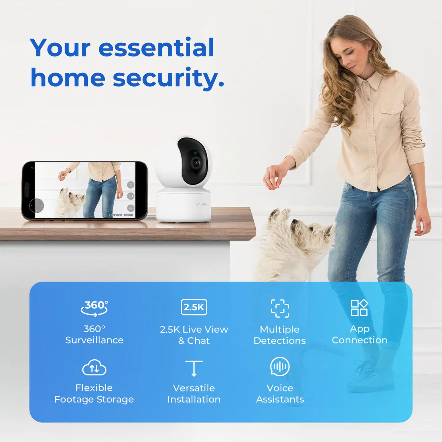 Imilab C21 2.5K WiFi -valvontakamera sisäkäyttöön CMSXJ56B - 15