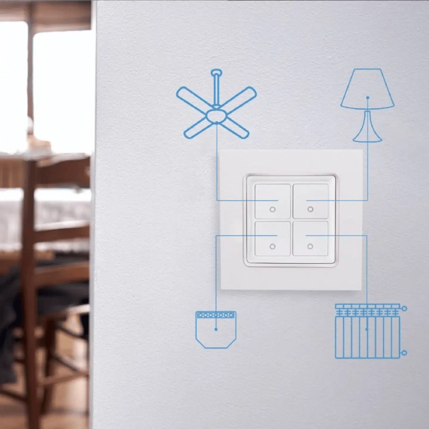 Shelly Seinäkytkin 4 - valkoinen - 2