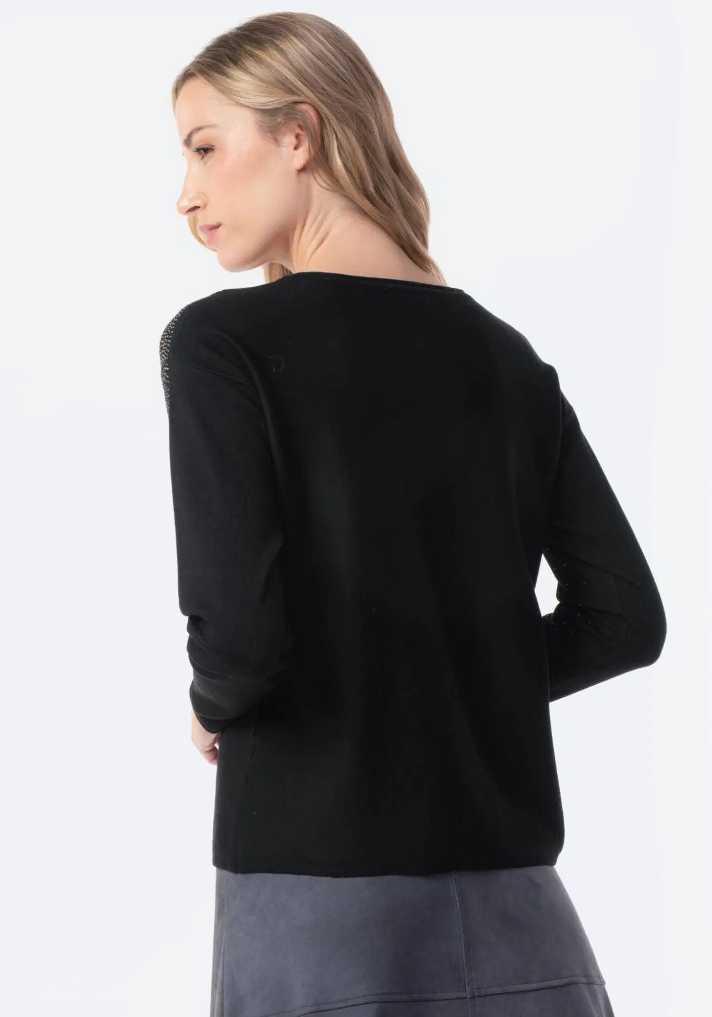 TEX naisten neulospusero glitter I291427 - BLACK 1 - 3