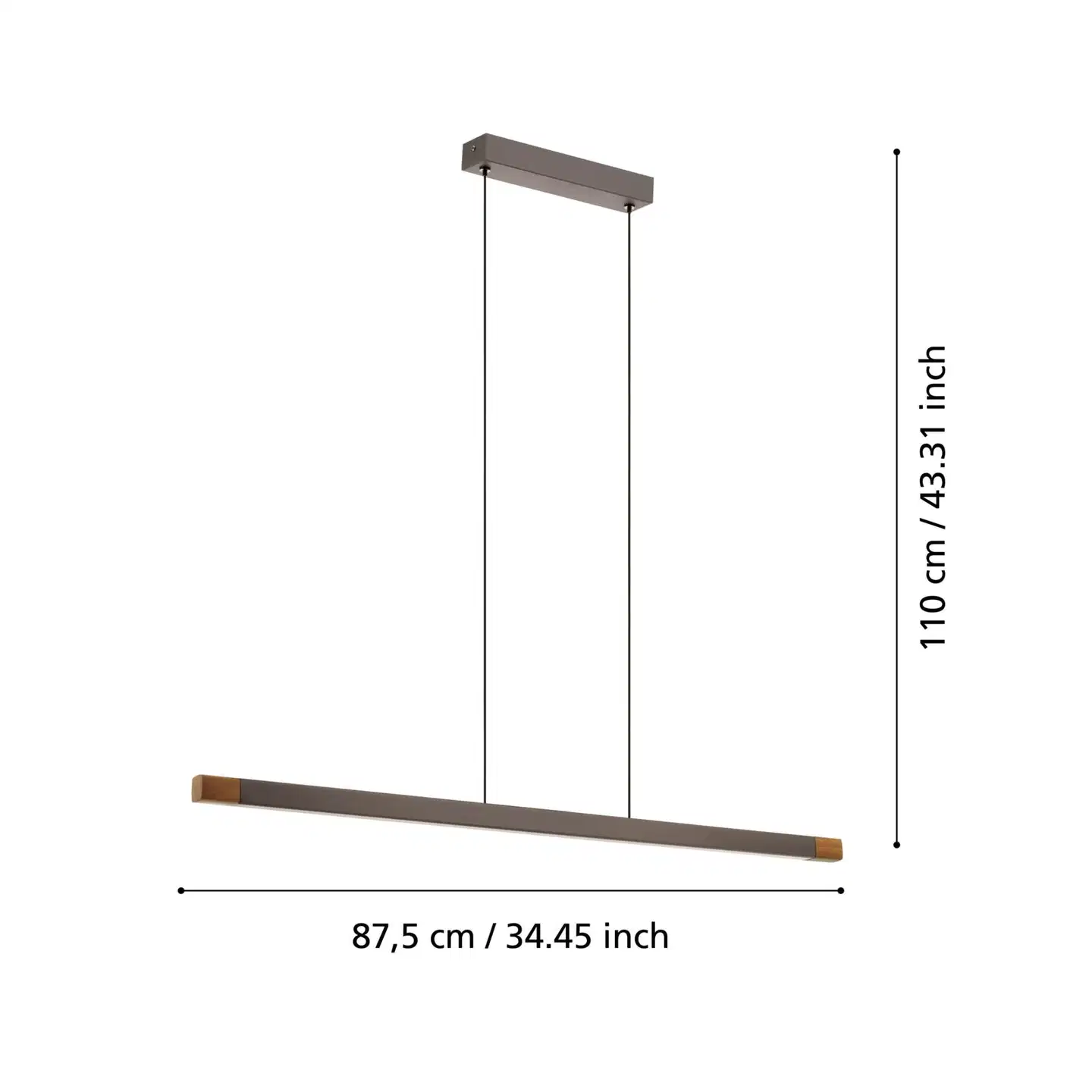 EGLO Riippuvalaisin Lisciana led 18W 87,5x3,5cm puu/harmaa/valkoinen - 3