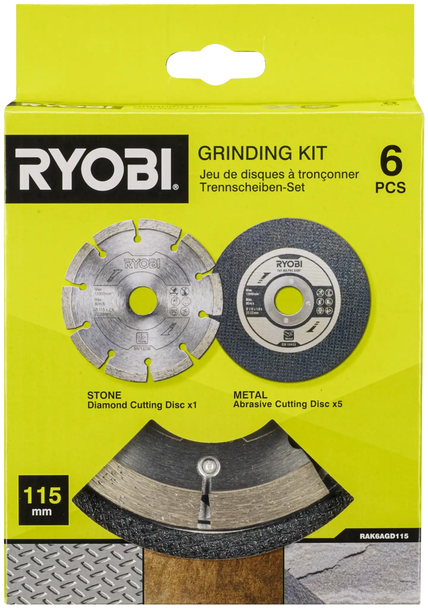 Ryobi laikkasarja RAK6AGD115 - 2