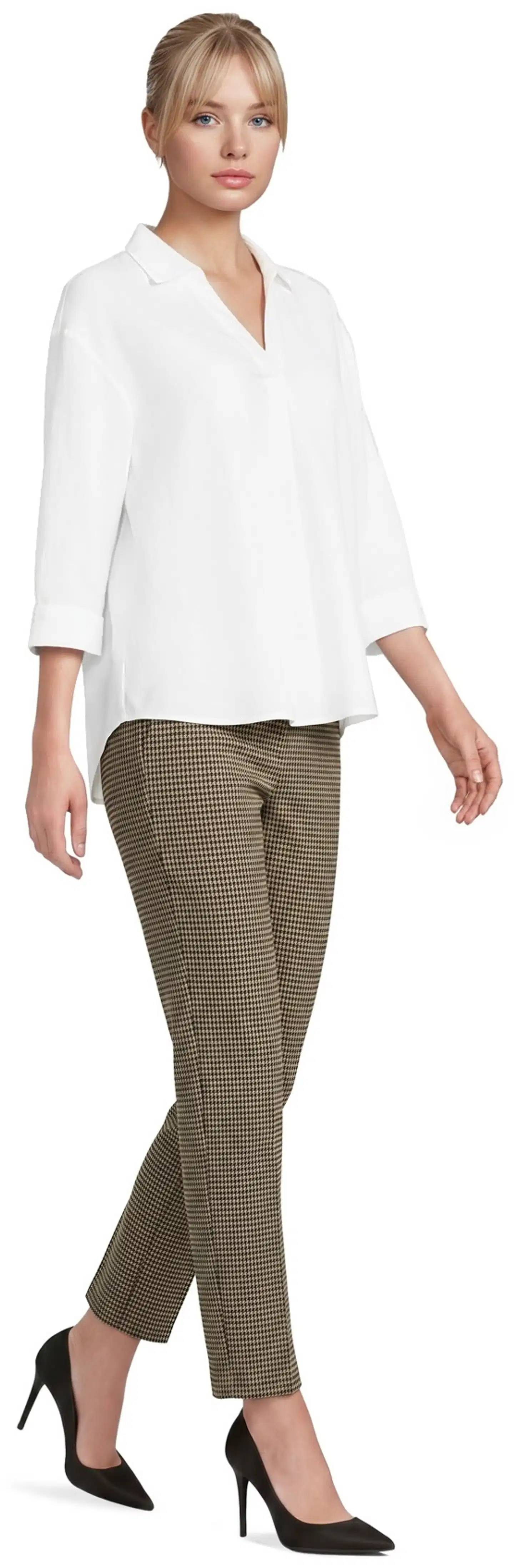 London Fog naisten jaquard-leggingsit 222L263309 - brown aop - 4