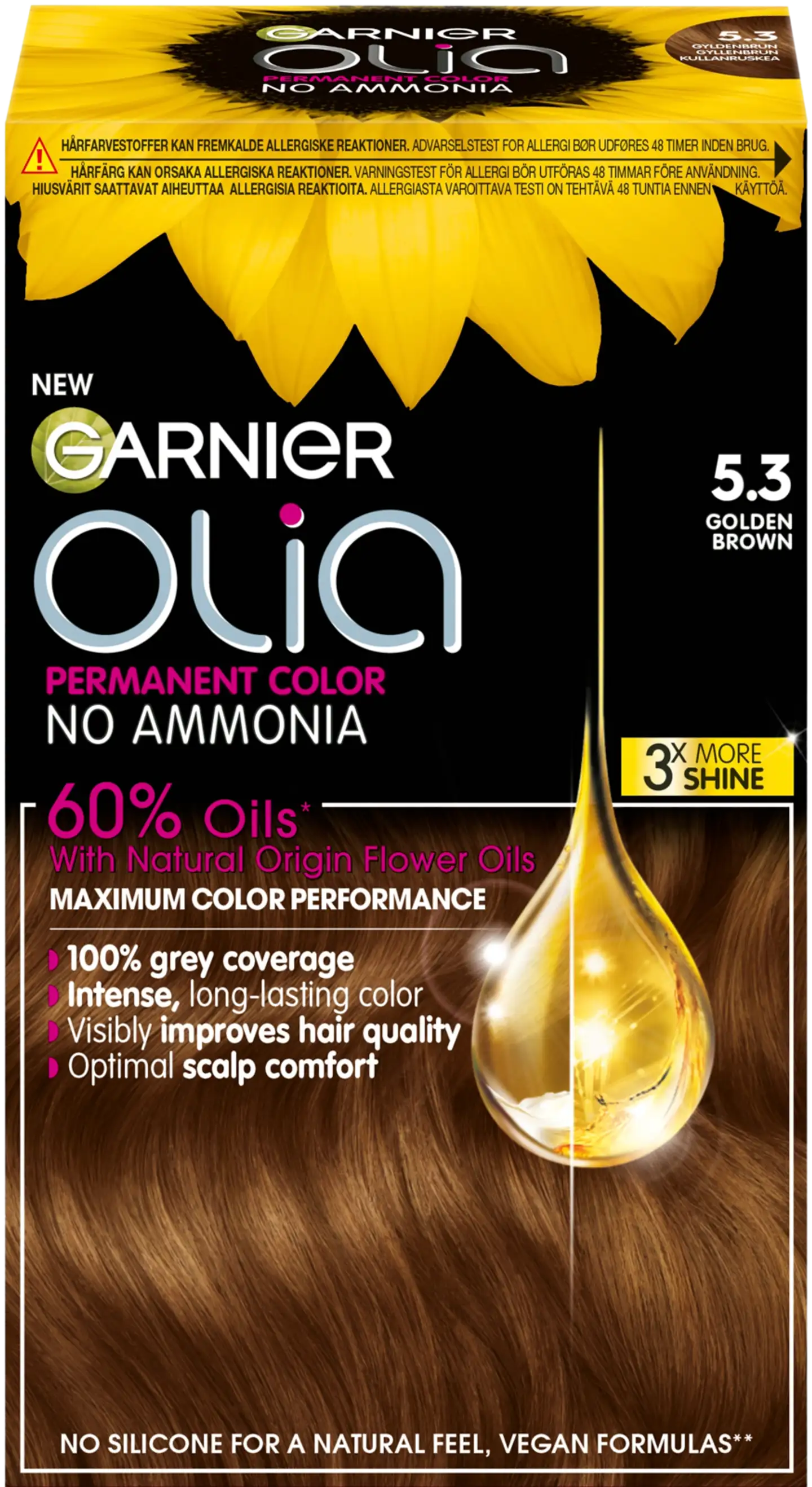 Garnier Olia 5.3 Golden Brown kestoväri 174ml - 1