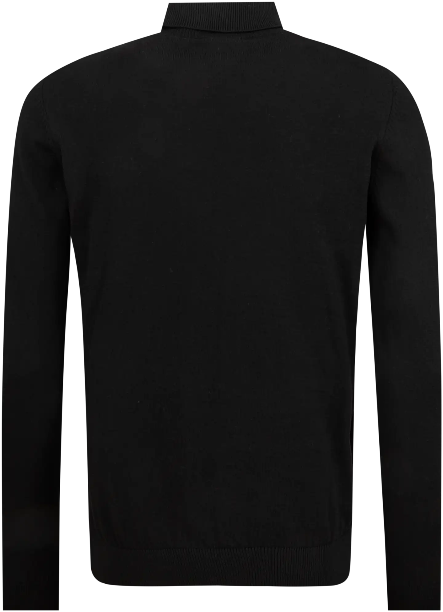 TEX miesten pooloneule puuvillaa I992457 - BLACK 1 - 2