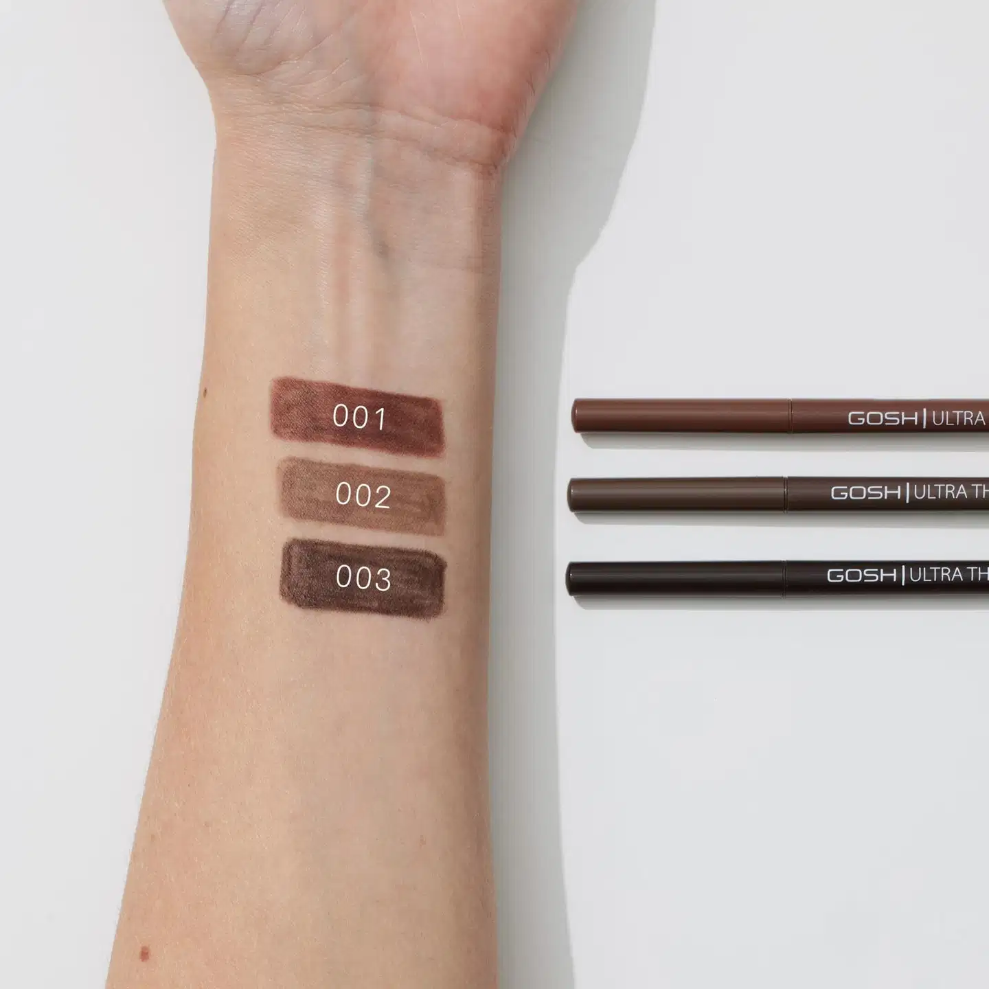 Gosh Ultra Thin Brow Pen 002 Greybrown -kulmakynä 0,09g - Brown - 4