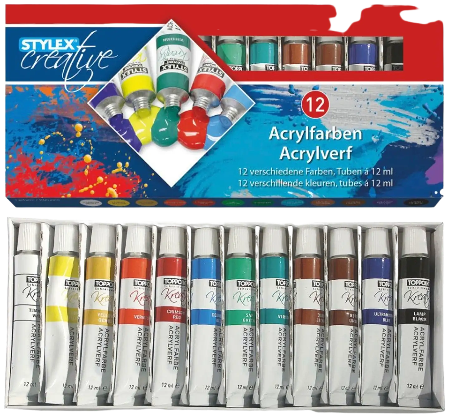 Stylex akryylivärit 12 kpl á 12 ml