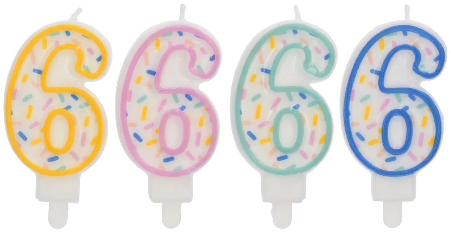 Numerokynttilä 6 pilkullinen