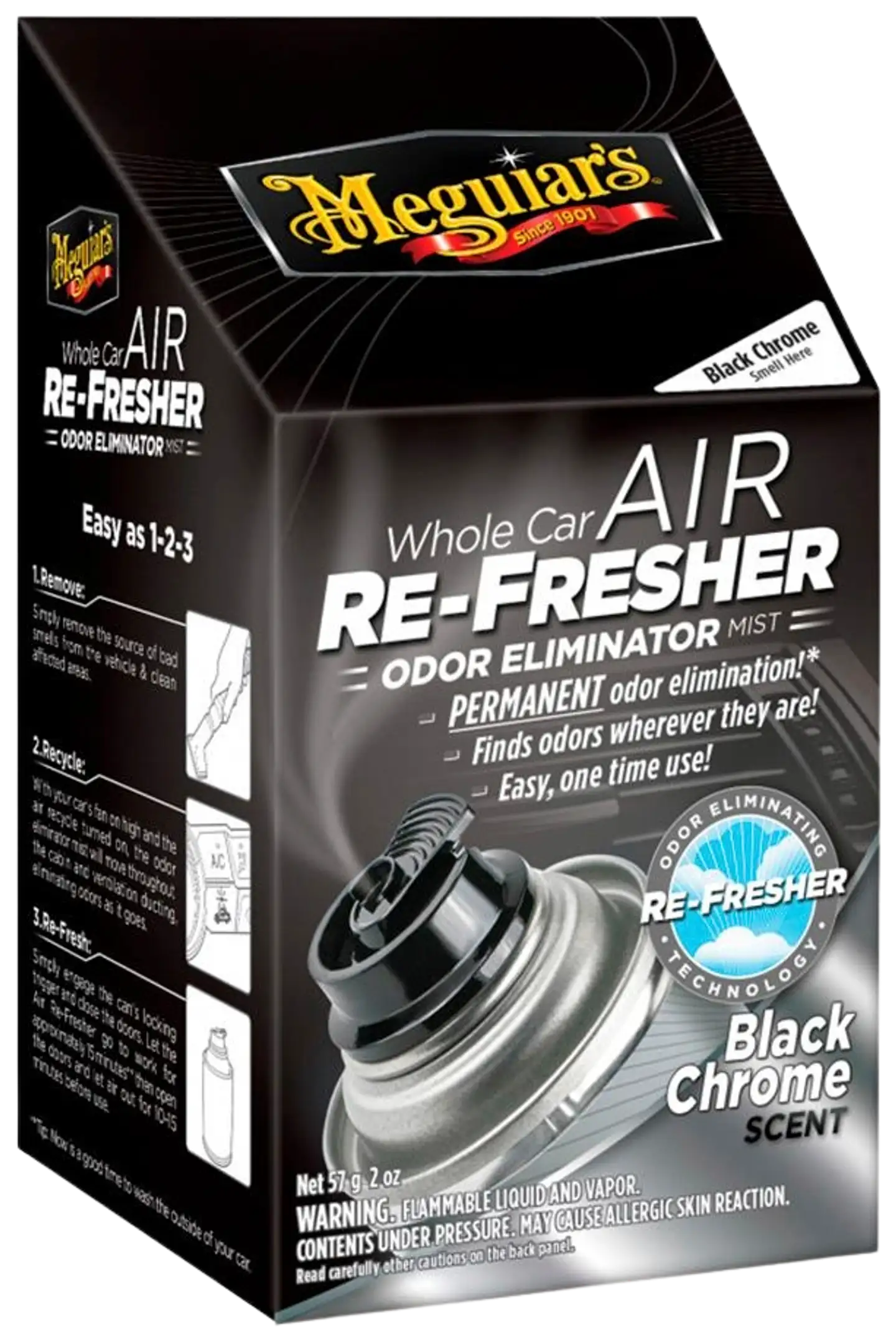 Meguiars whole car air re-fresher black chrome scent sisätilojen raikastin