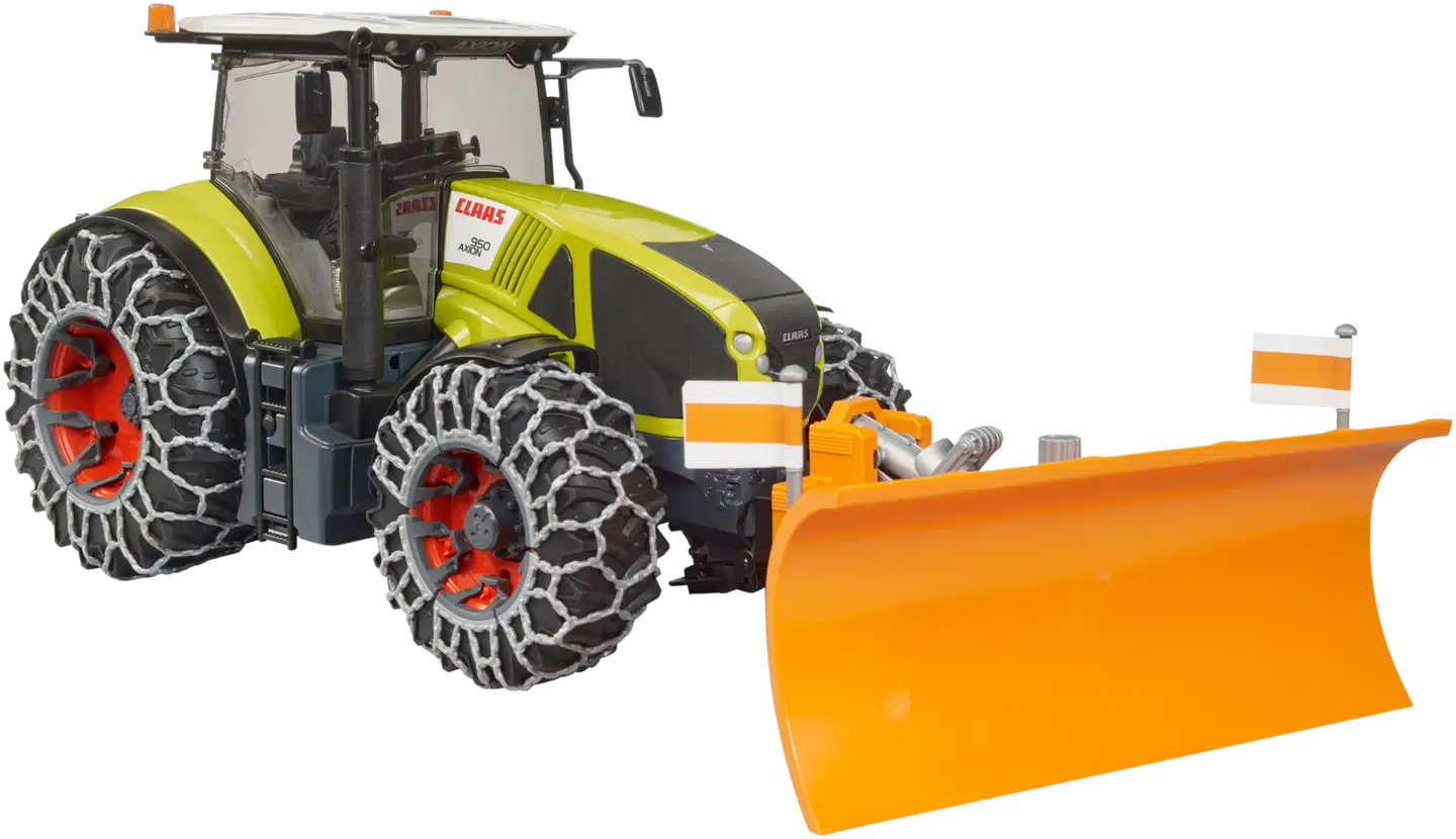 Bruder lelu Claas Axion 950 traktori lumiketjuilla ja auralla - 2