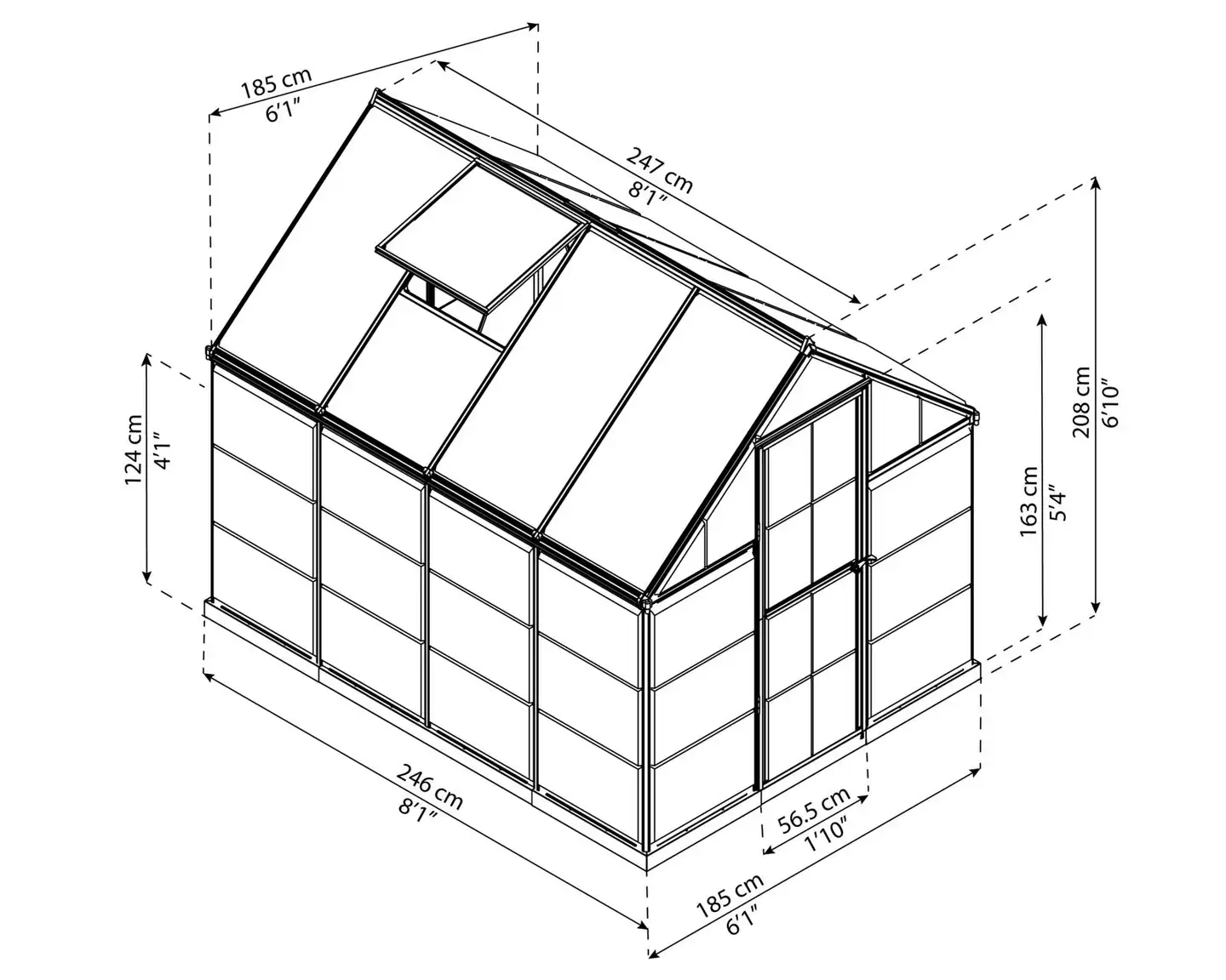 Palram-Canopia Hybrid Kasvihuone 4,6m2 - 7