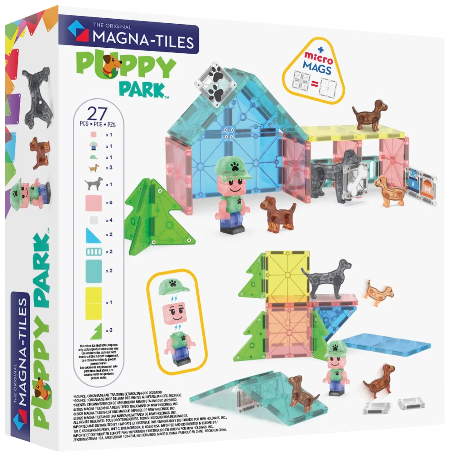 Magna-Tiles koirahoitola magneettinen rakennussarja 27 osaa - 3