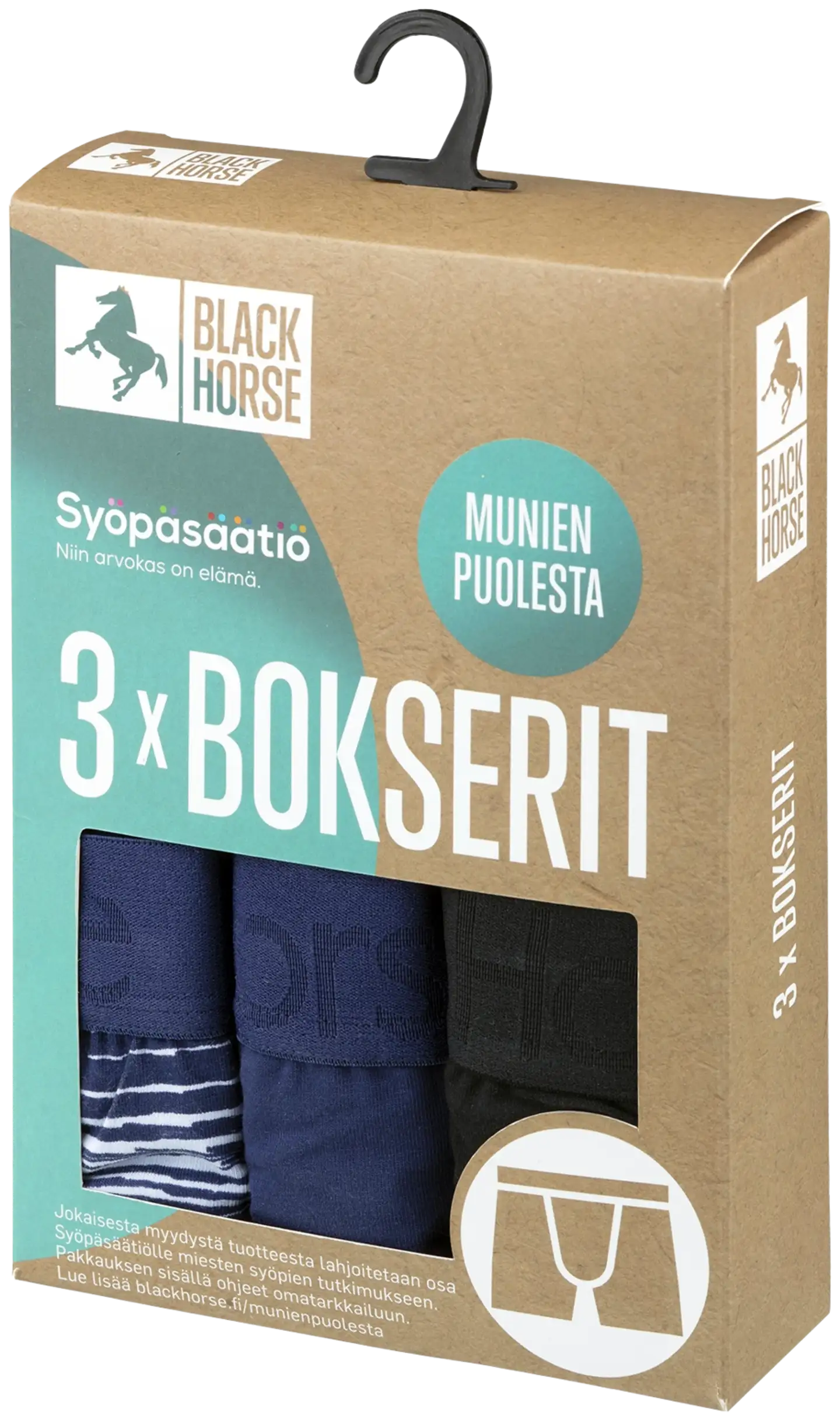 Black Horse 3-pack bokserit - Blue Afterglow - 2