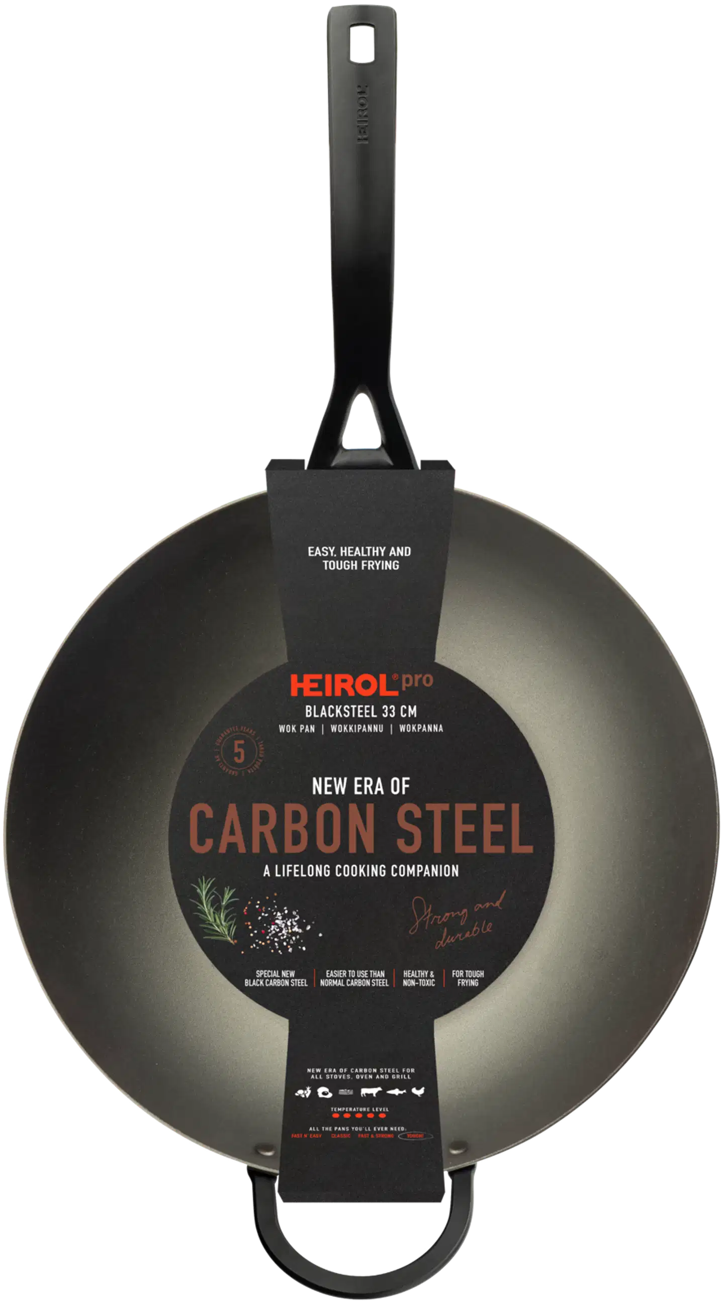 Heirol Wokkipannu 33 cm Blacksteel Pro - 3