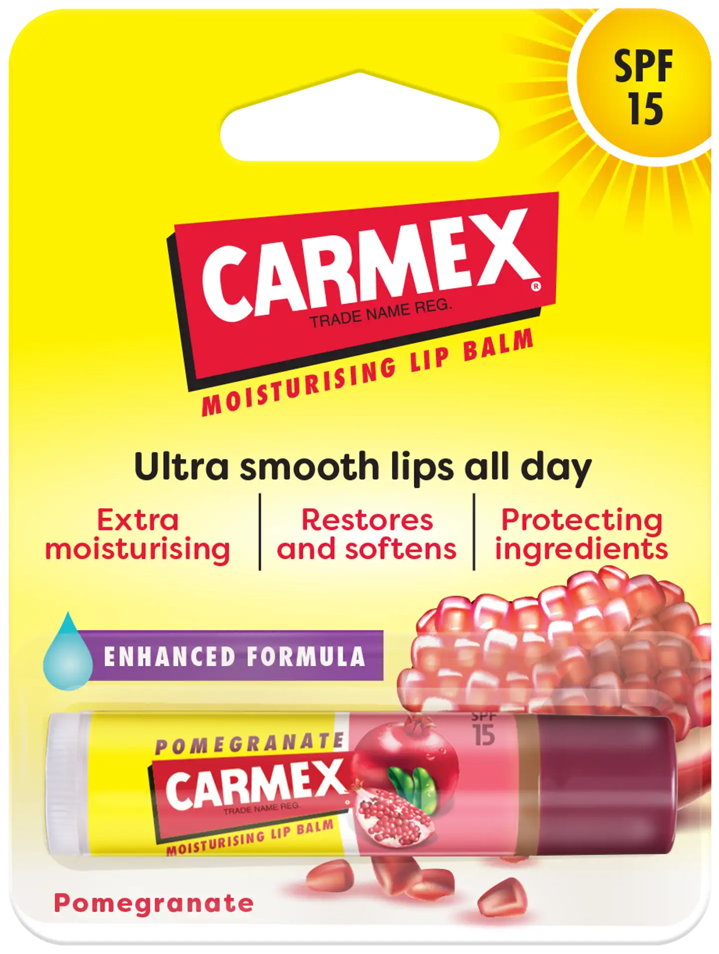 Carmex Pomegranate Huulivoide puikko SPF 15 4,25g