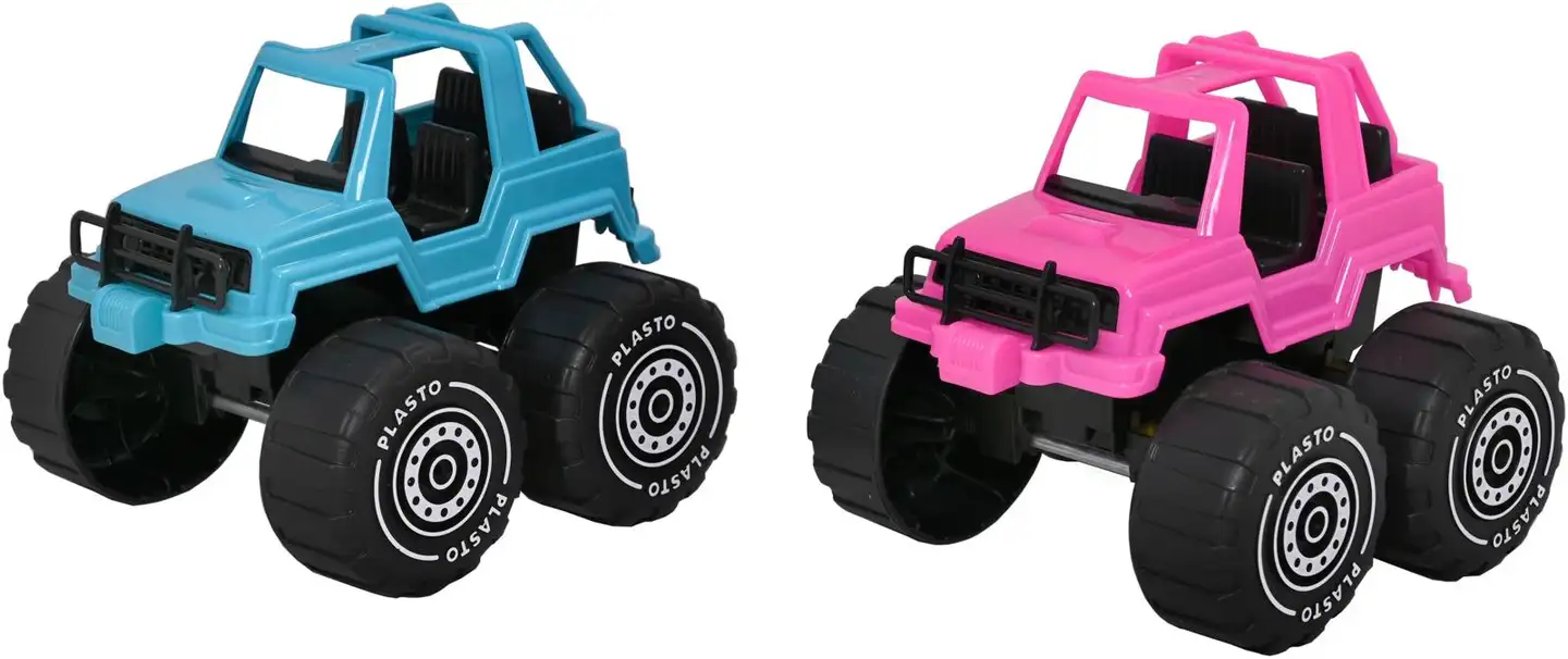 Plasto Monster Truck, 23 cm, turkoosi tai pinkki