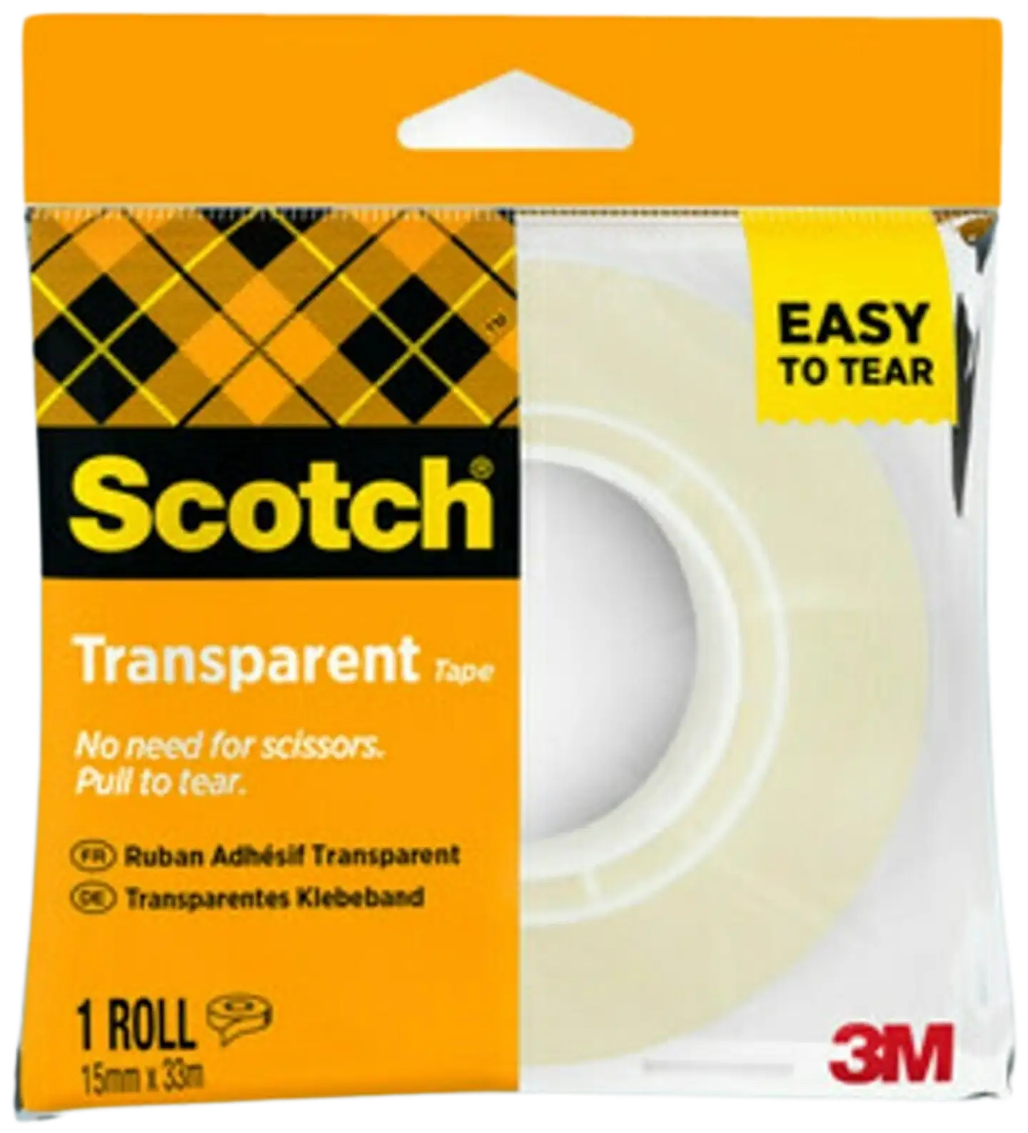 Scotch® 508 läpinäkyvä teippi, helppo katkaista, 15 mm x 33 m, 1 rulla/pakkaus - 1