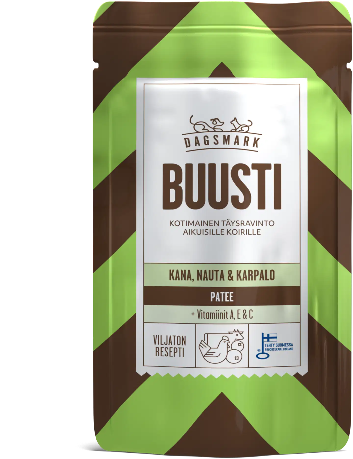 Dagsmark BUUSTI kana, nauta & karpalo patee täysravinto aikuisille koirille 90 g