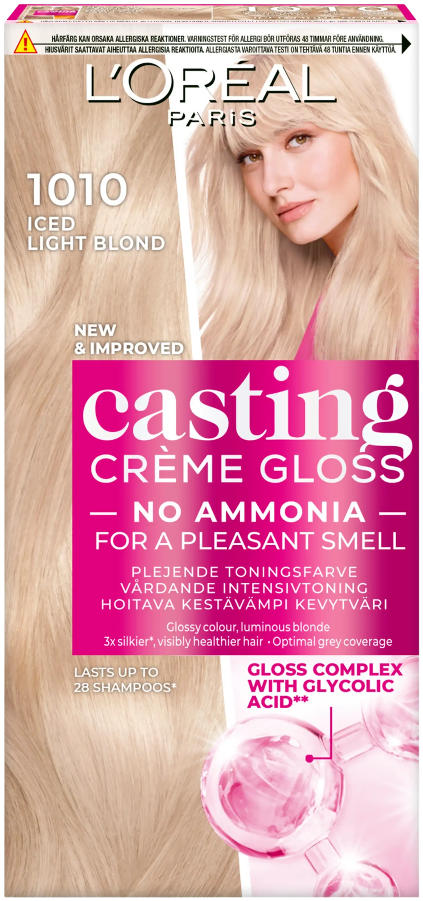 L'Oréal Paris Casting Crème Gloss Glossy Blonds 1010 Light Iced Blonde Kirkas Tuhkanvaalea kevytväri 1kpl - 1