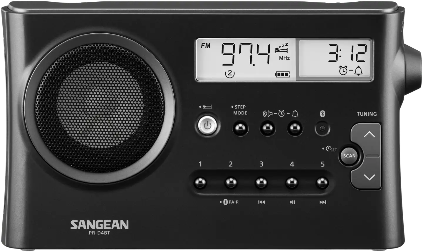 Sangean radio PR-D4BT tummanharmaa - 2