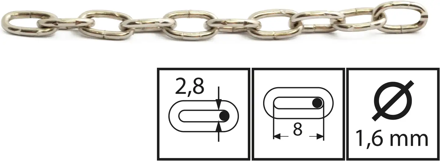 Habo koristeketju 700-3 niklattu 2m - 1