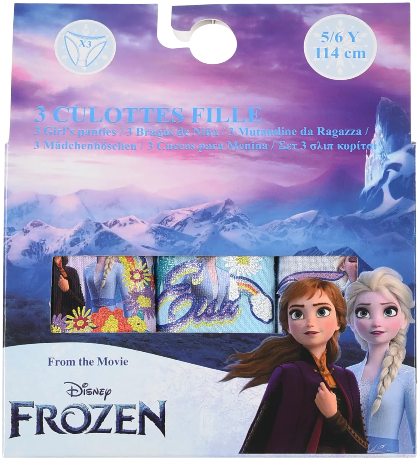 L Frozen alushousut 3-pack YE30015 - Blue - 2