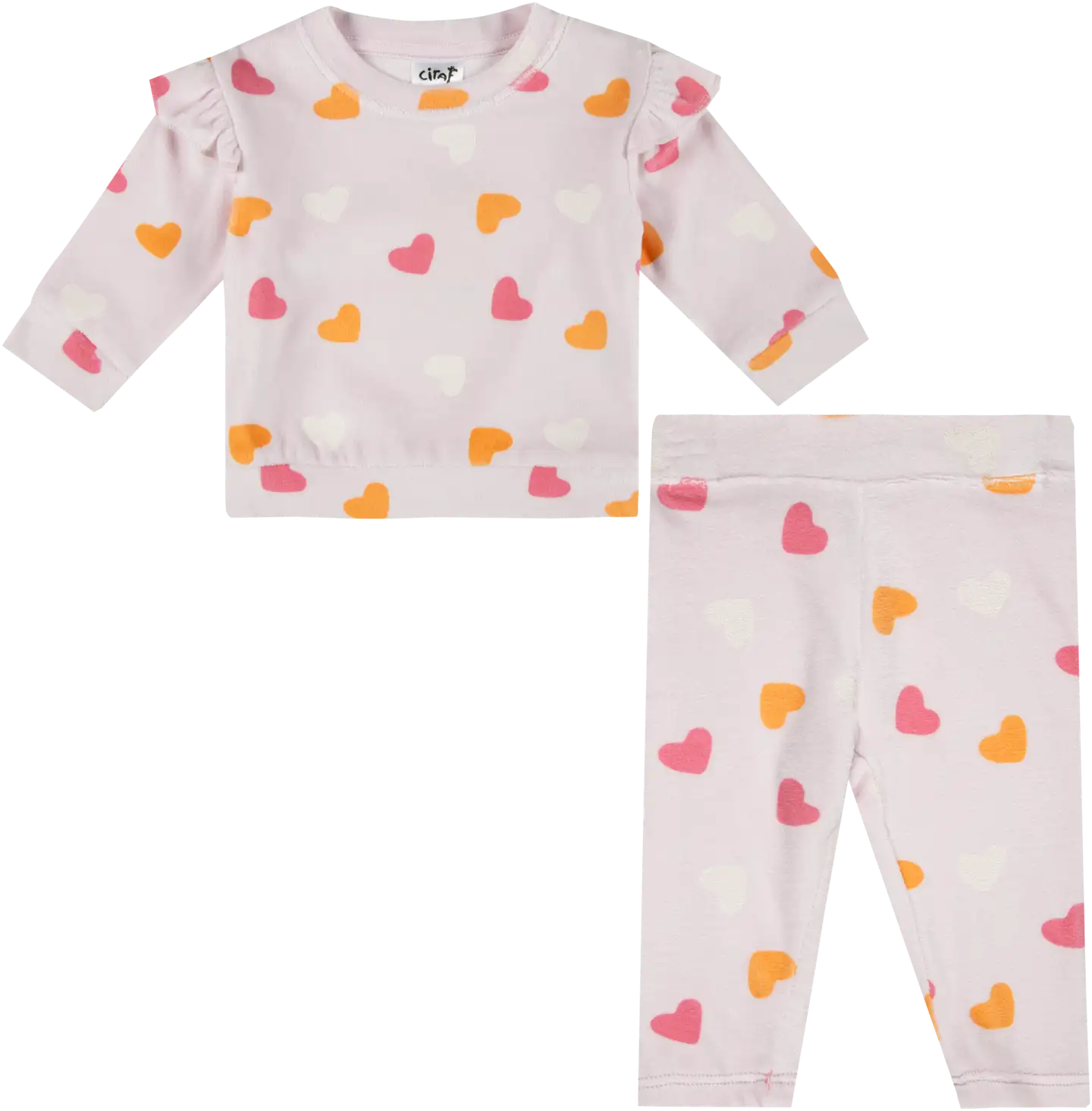 Ciraf vauvojen veluurisetti Sydän 250B260127 - pink - 1
