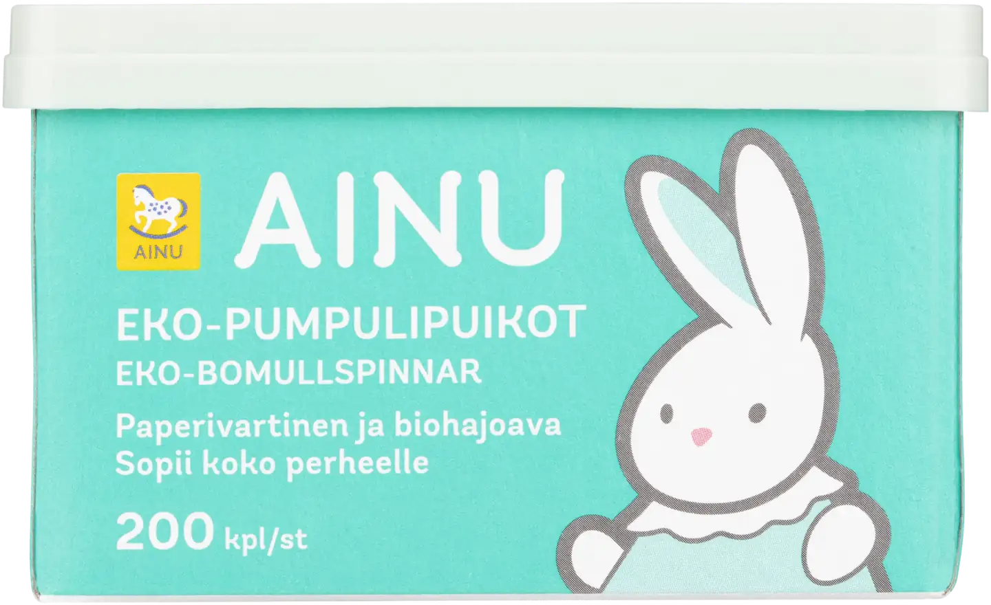 Ainu 200kpl Eko -pumpulipuikot