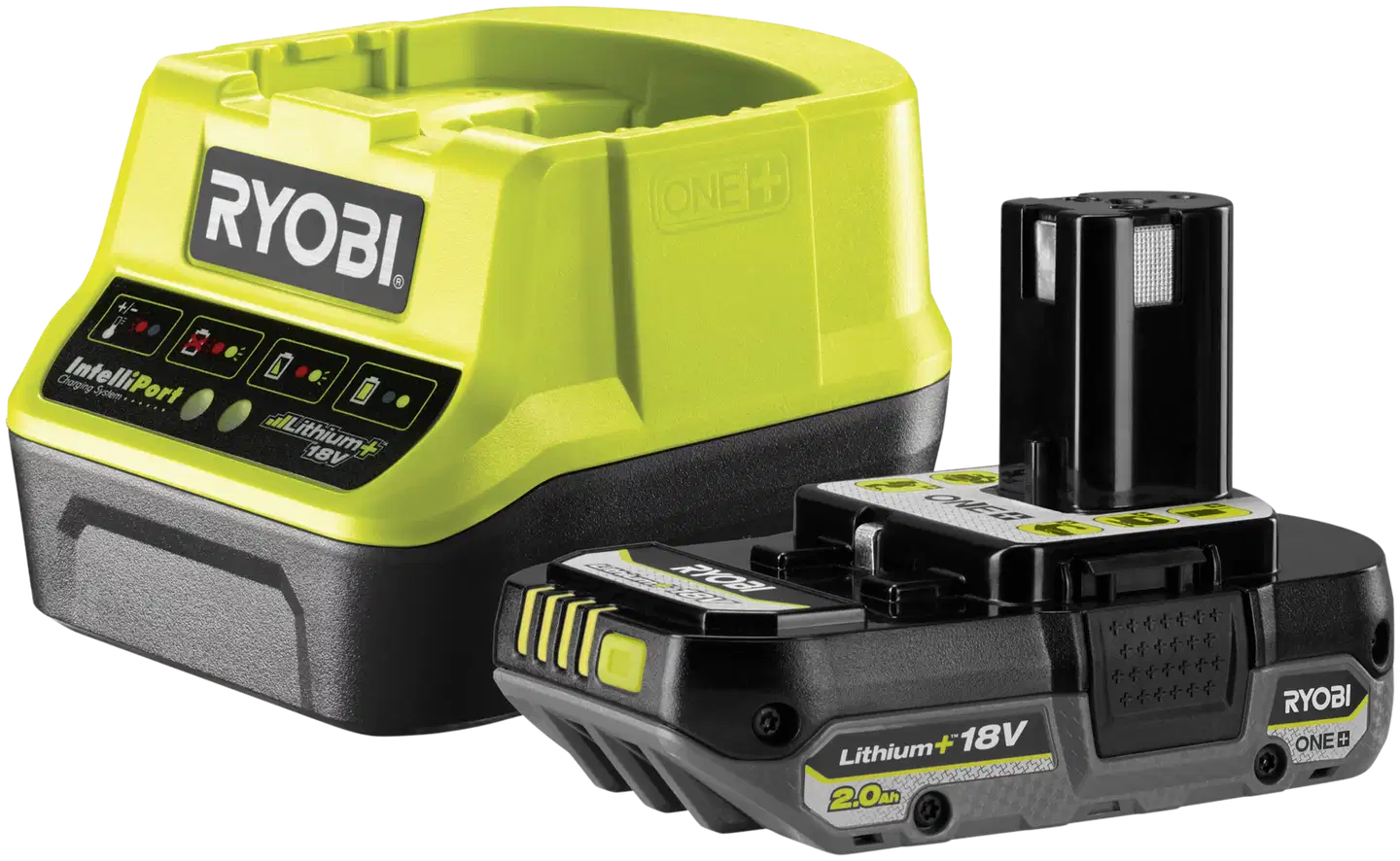 Ryobi 18V akku 2,0 Ah ja laturi ONE+ RC18120-120C - 1
