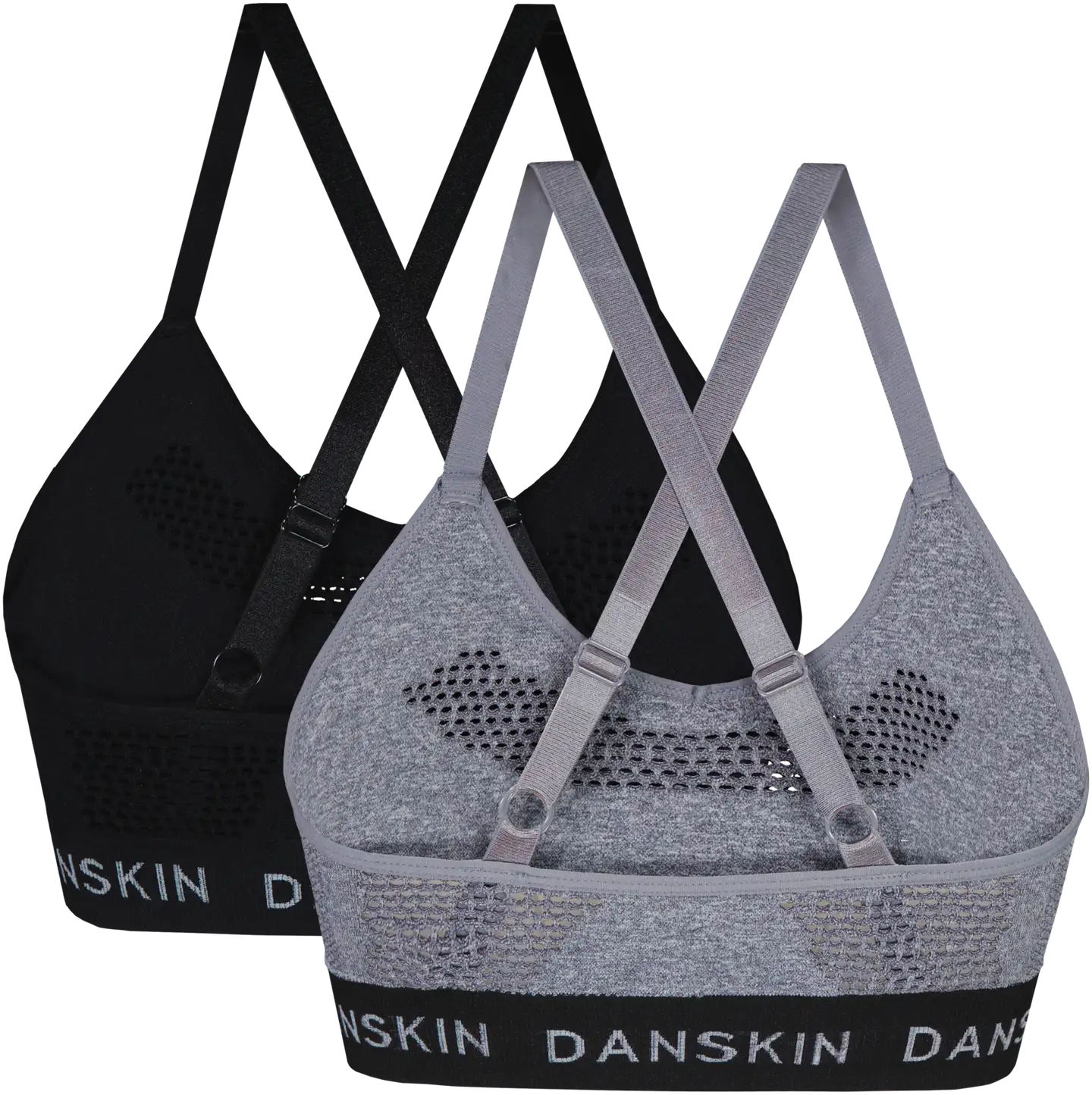 Danskin naisten urheilutoppi 211D332450 2-pack - Black/Grey - 2