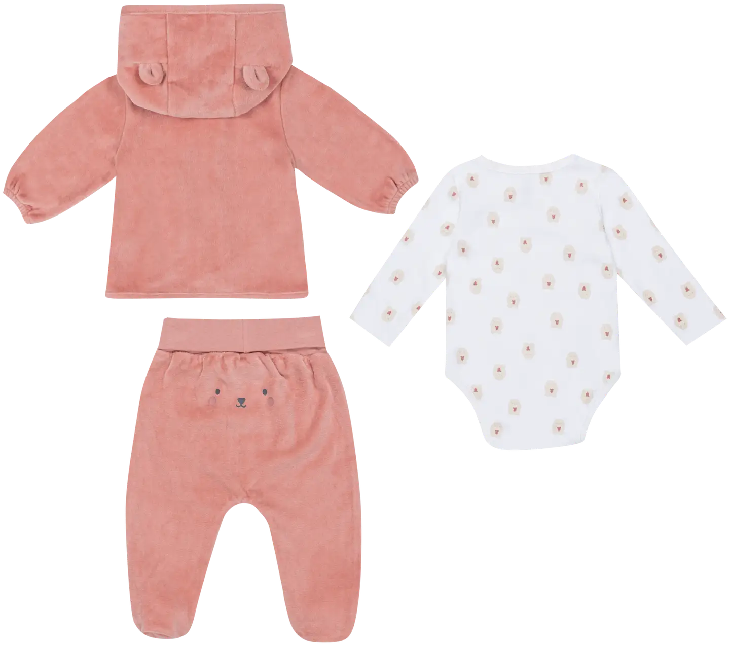 TEX BABY vauvojen setti takki, leggingsit ja body I990792 - PINK DARK - 2