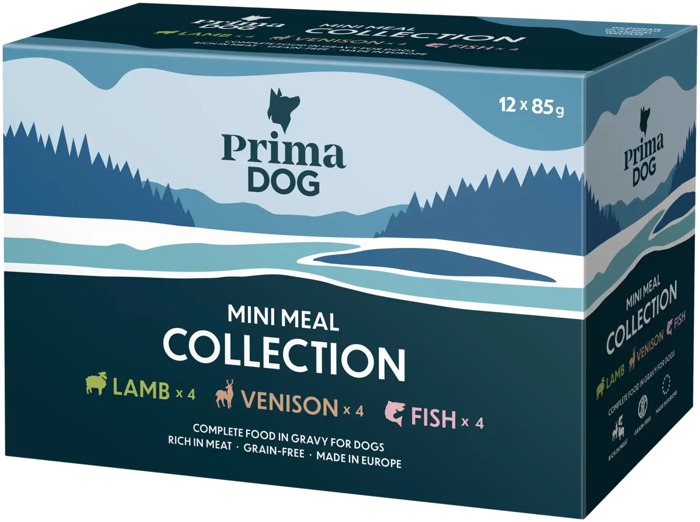 PrimaDog Mini Meal Lajitelma kastikkeessa 12 x 85 g