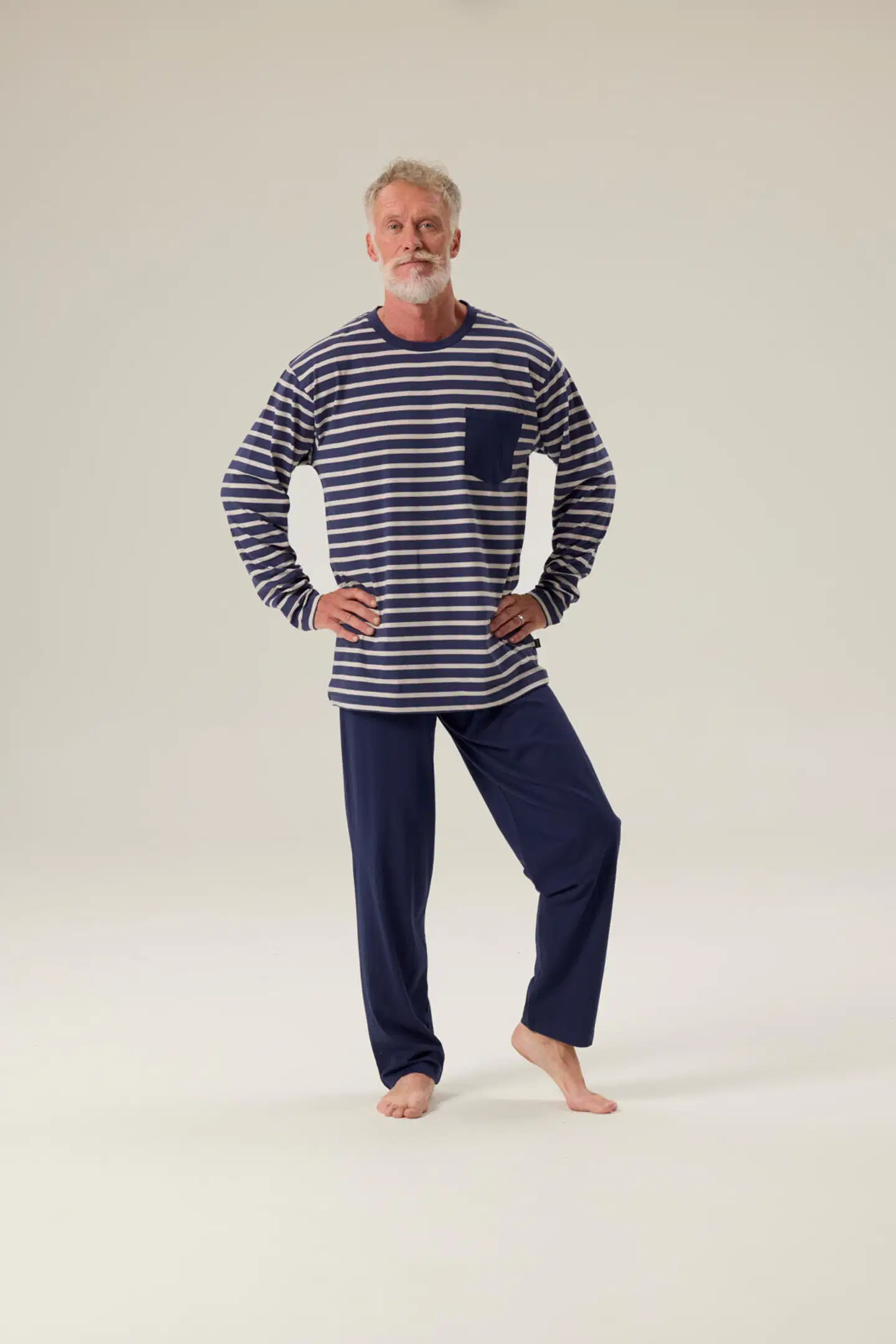 RATIA miesten pyjama - t.sininen/harmaa - 3