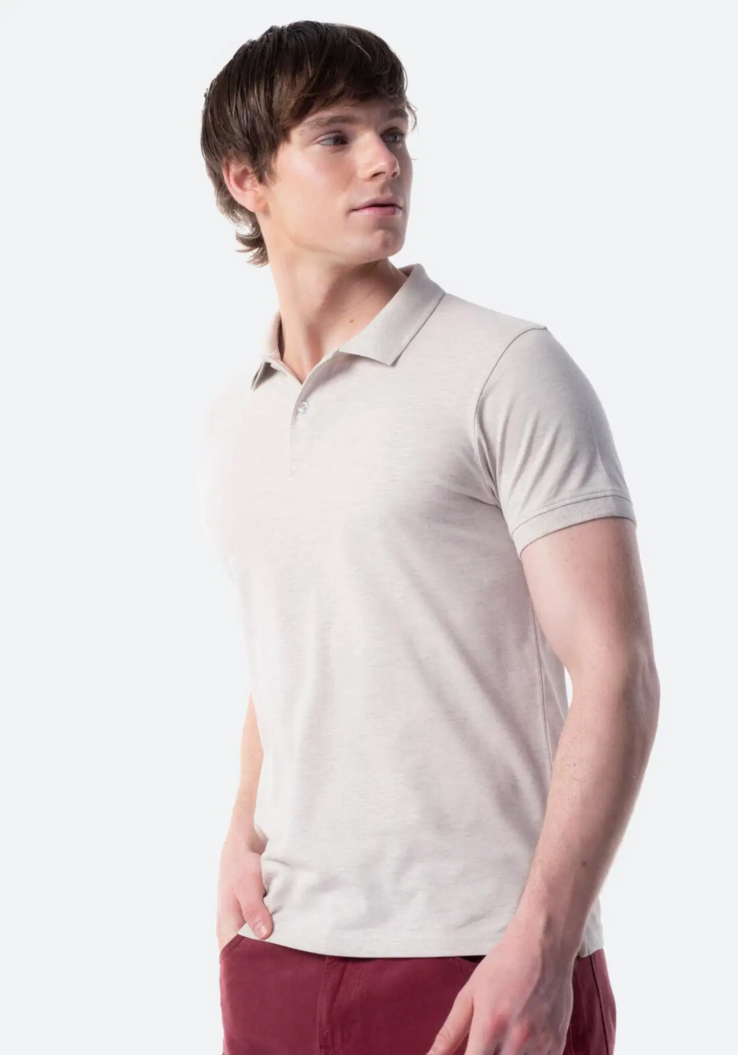 TEX miesten pikeepaita Slim I275233 - BEIGE - 1