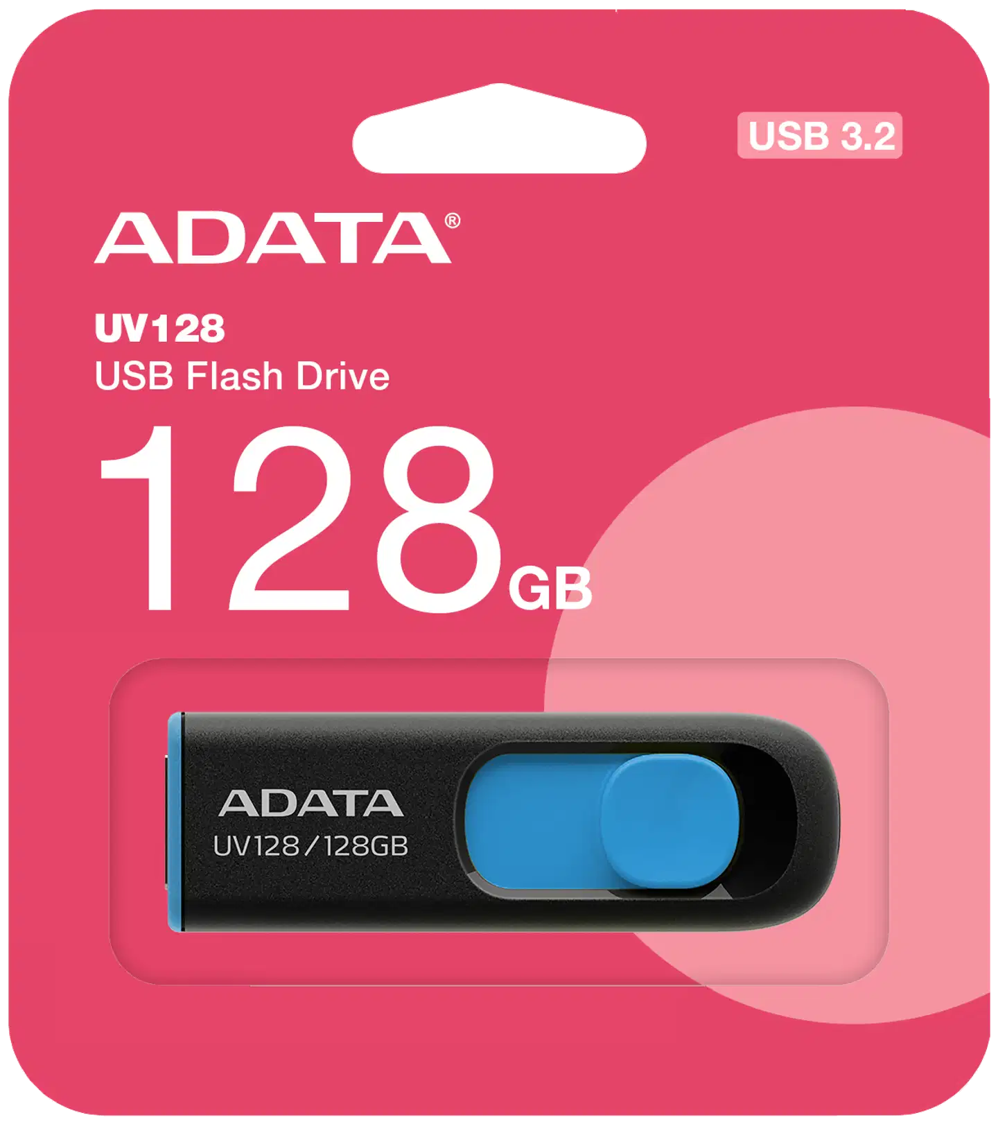 ADATA UV128 USB-muistitikku, 128 GB, musta/sininen (USB-A 3.2 Gen 1) - 2