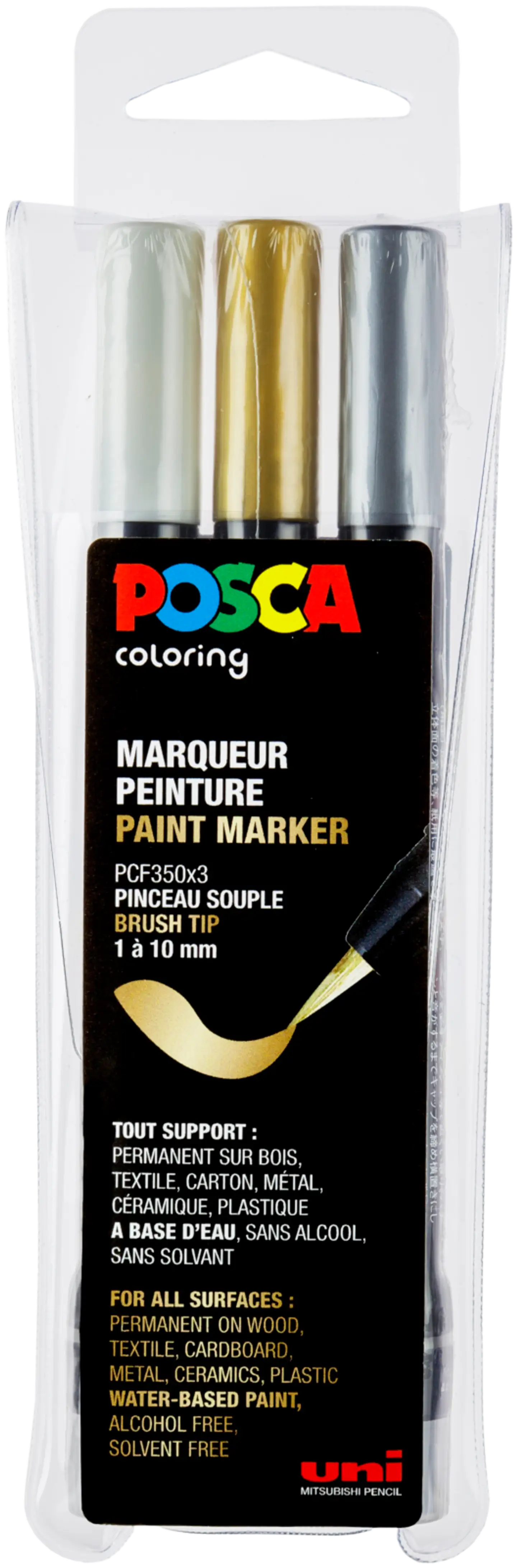 POSCA Marker Brush 3 PFC-350 kul/hop/val