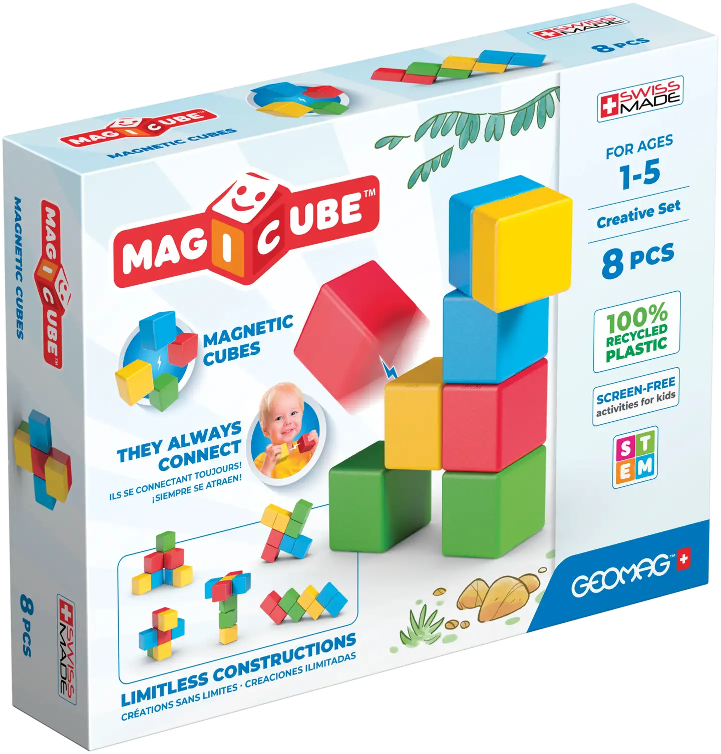 Geomag Magicube magneettiset rakennuspalikat 8 osaa - 1