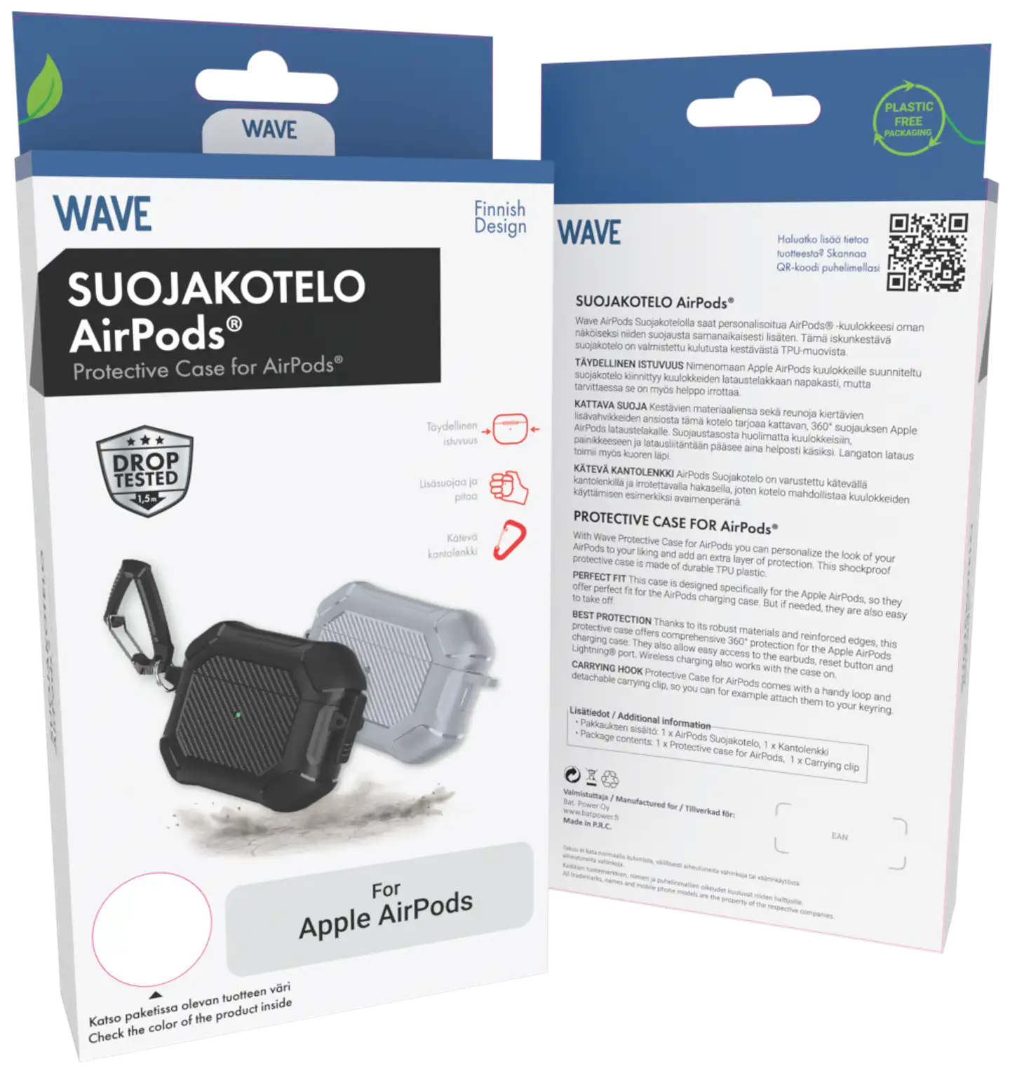 Wave Rugged Suojakotelo, Apple AirPods Pro 3 (2025), Musta - 3