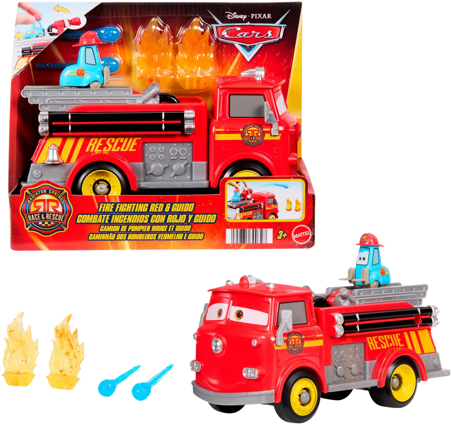 Cars Radiator Springs Race & Rescue Fire Fighting Red & Guido - 1